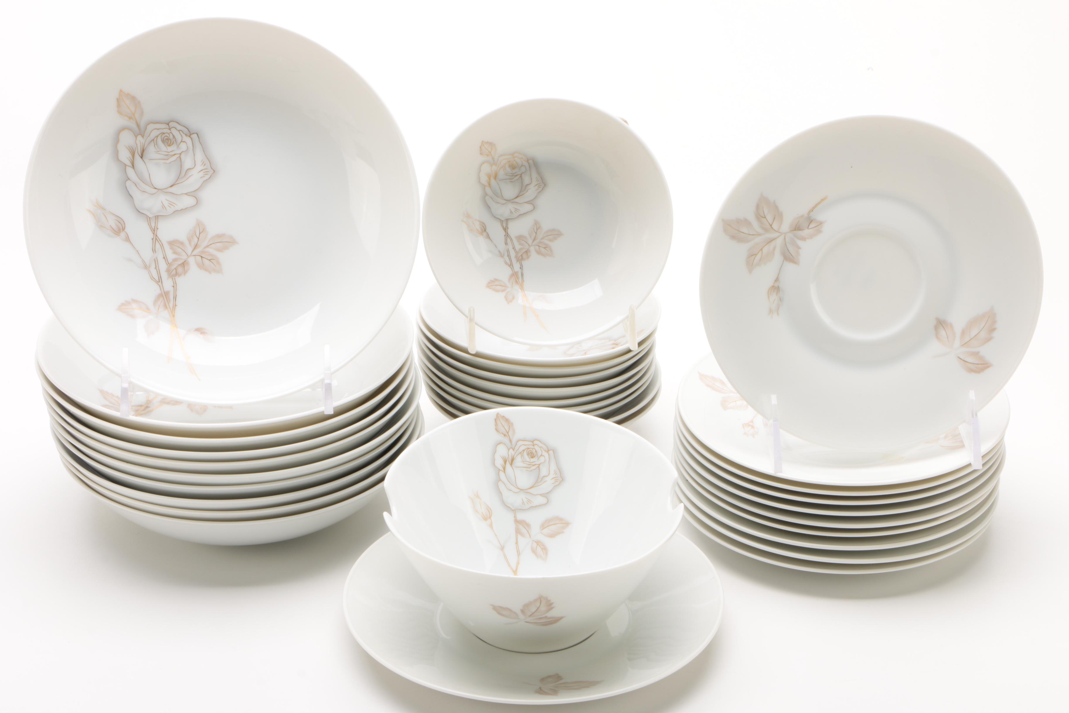 Rosenthal "Classic Rose" Porcelain Dinnerware Service for Ten, 1961-1977