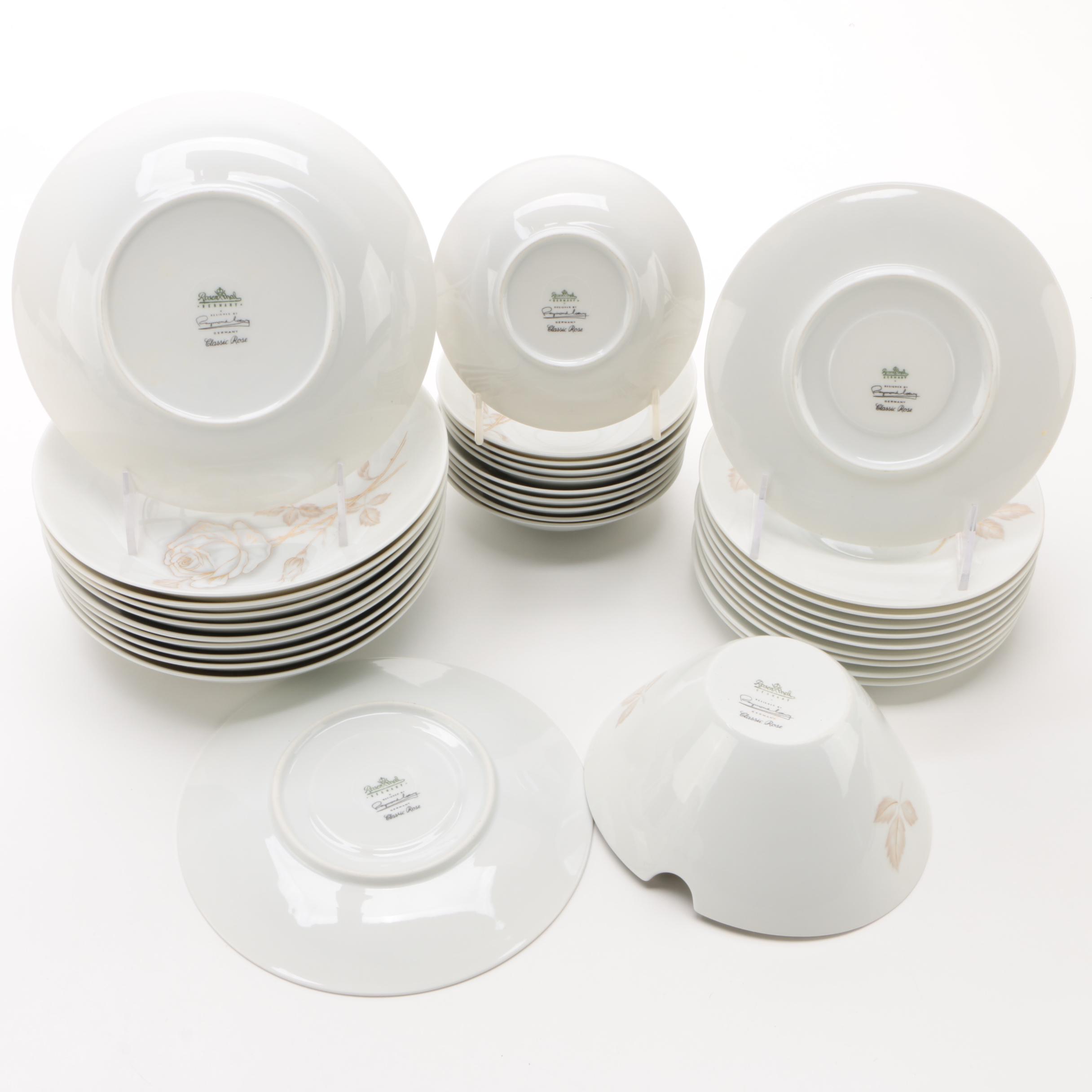 Rosenthal "Classic Rose" Porcelain Dinnerware Service for Ten, 1961-1977