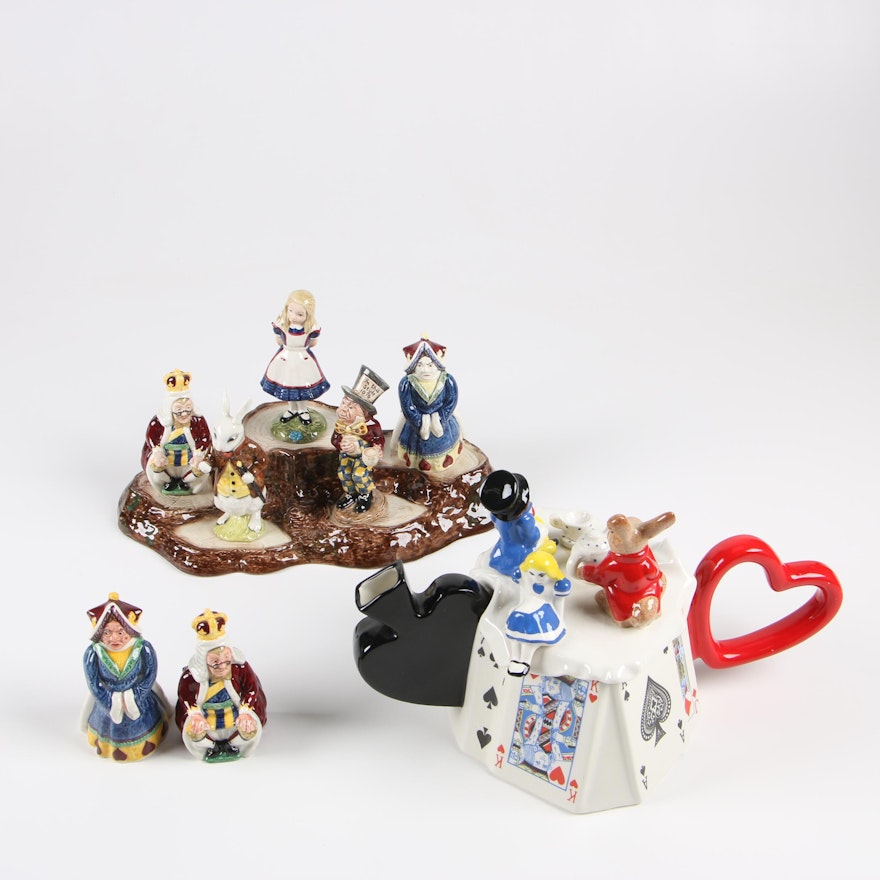 Alice in Wonderland Teapot and Décor by Beswick and South-West Ceramics