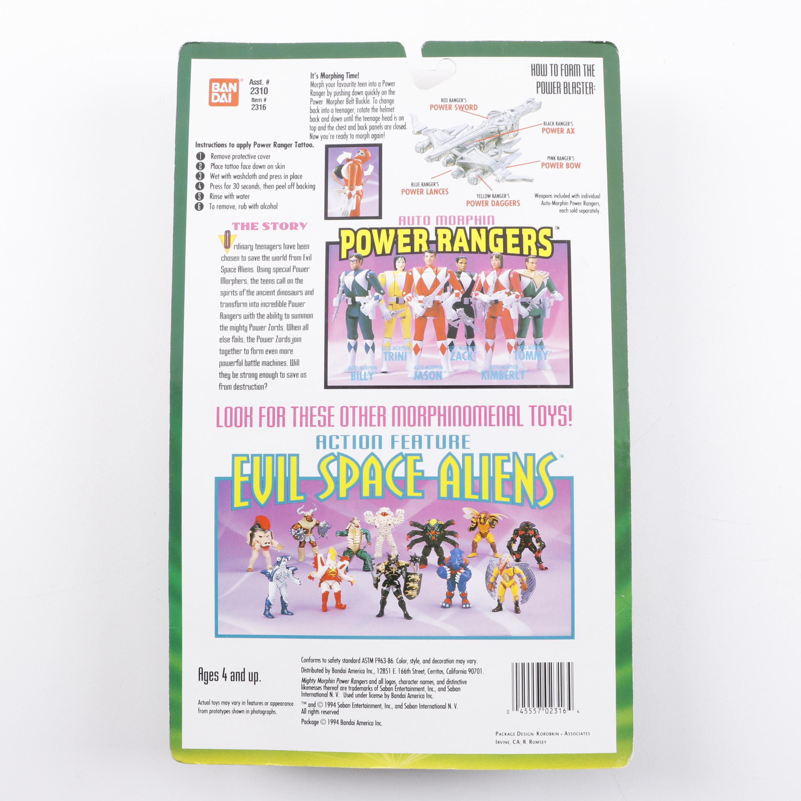 Bandi Mighty Morphin Power Rangers Action Figures, 1994