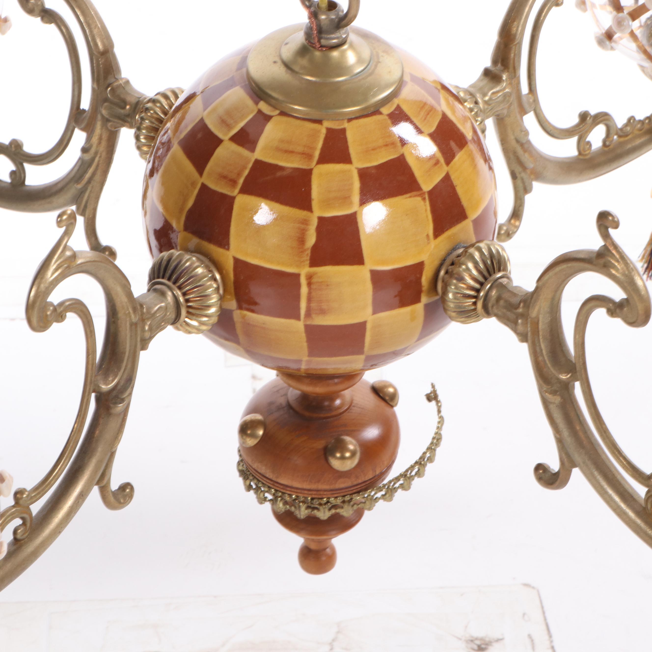 MacKenzie-Childs "Wittika" Chandelier with Hand-Painted Glass Fairy Shades