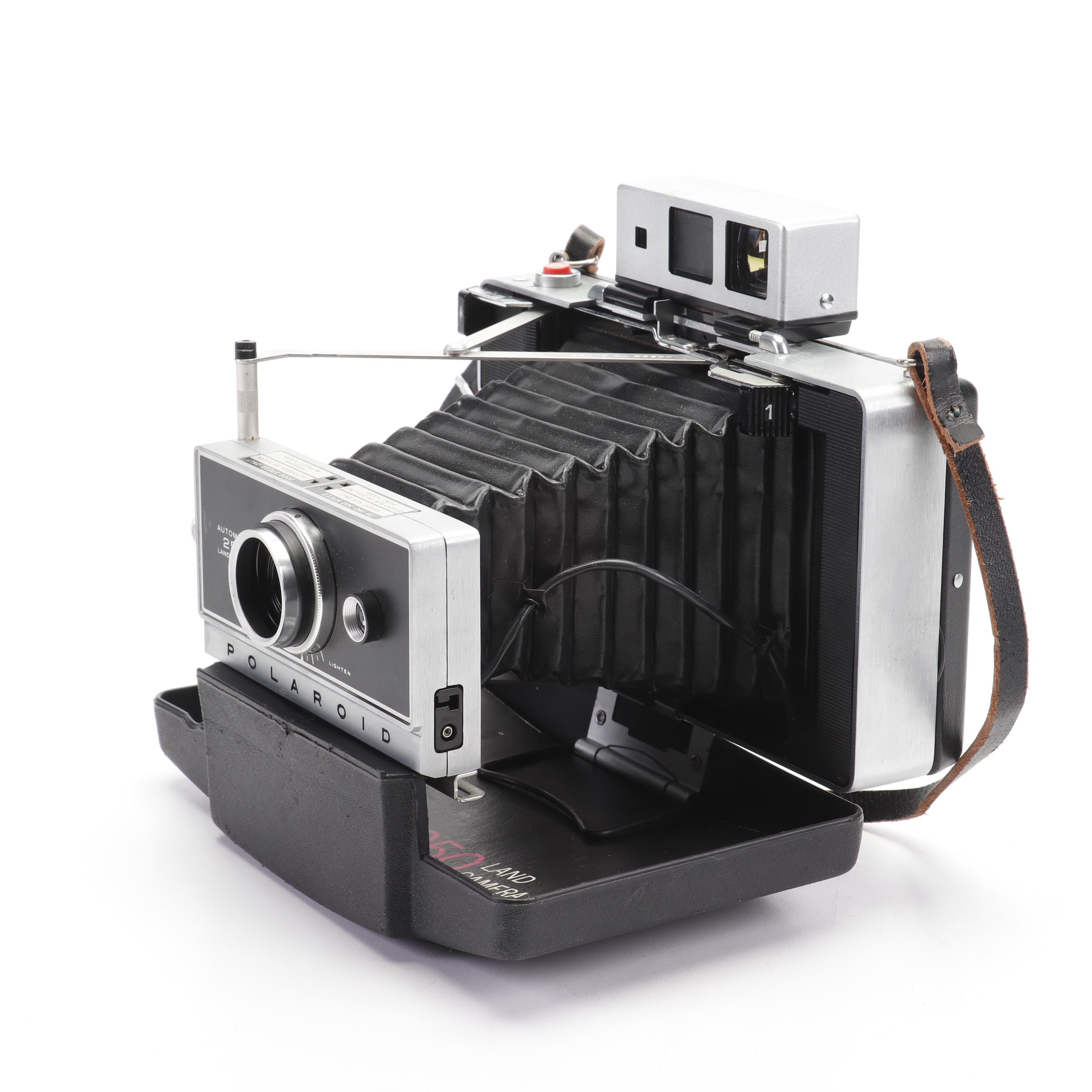 Polaroid Automatic 250 Land Camera with Folding Bellows and Accessories, 1960s