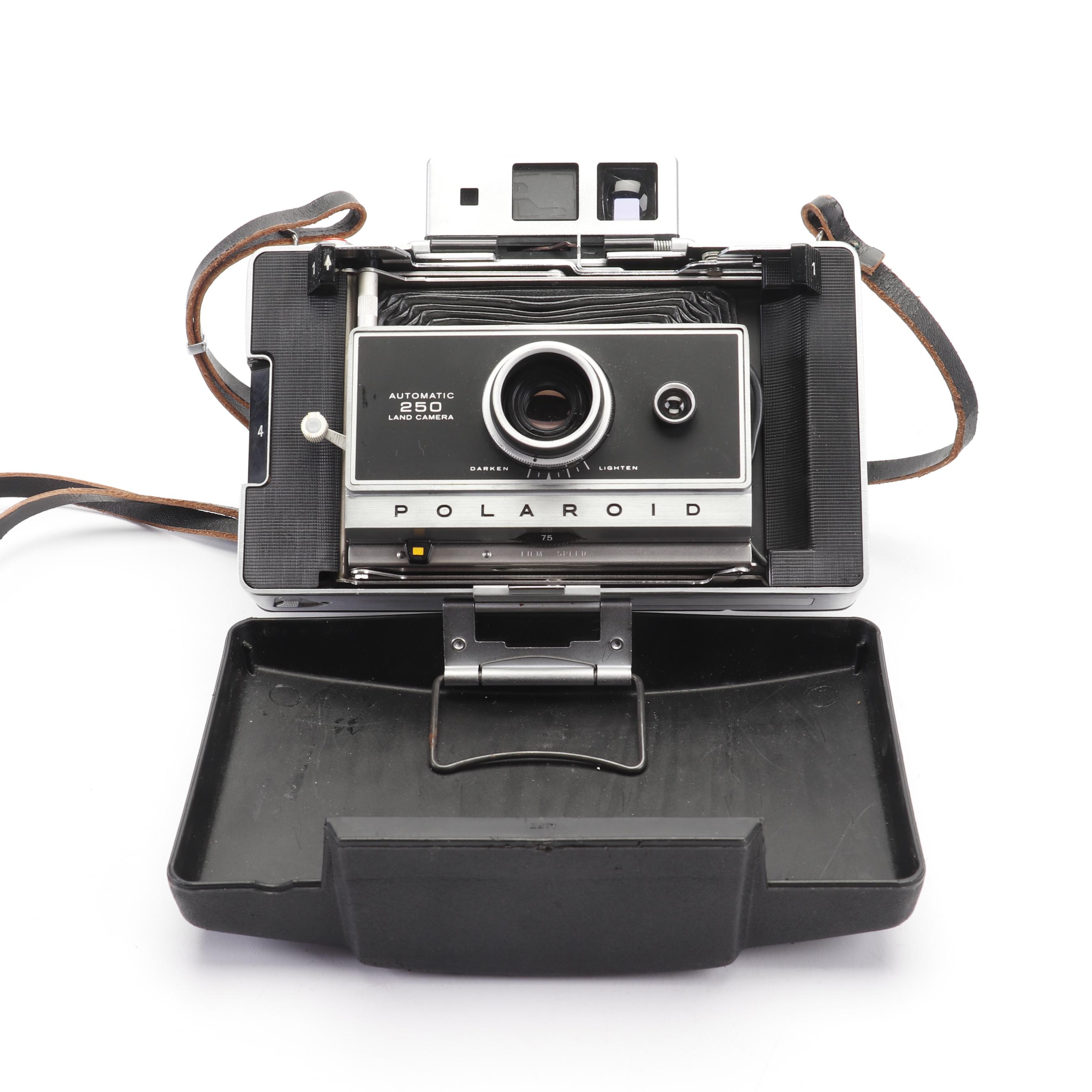 Polaroid Automatic 250 Land Camera with Folding Bellows and Accessories, 1960s