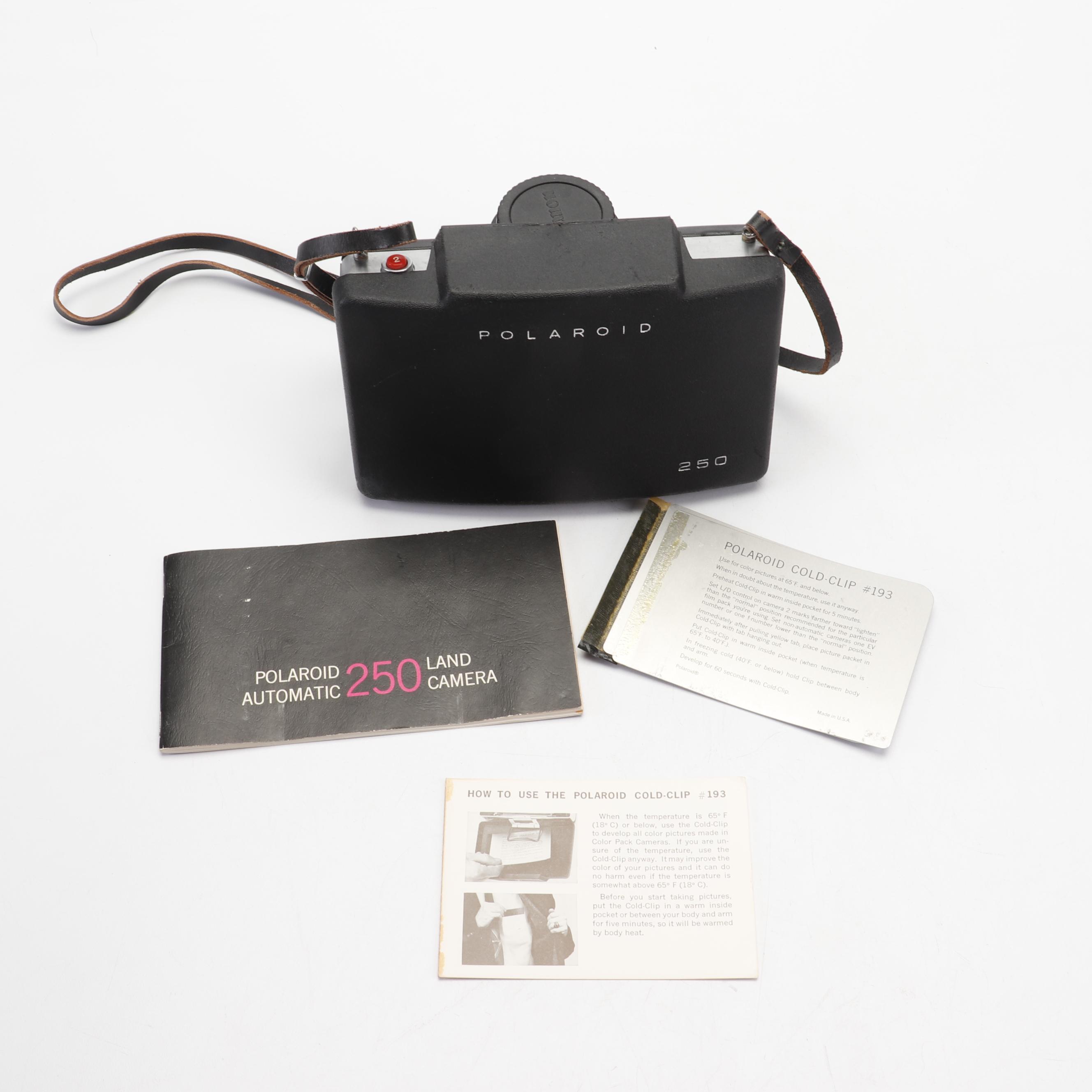 Polaroid Automatic 250 Land Camera with Folding Bellows and Accessories, 1960s