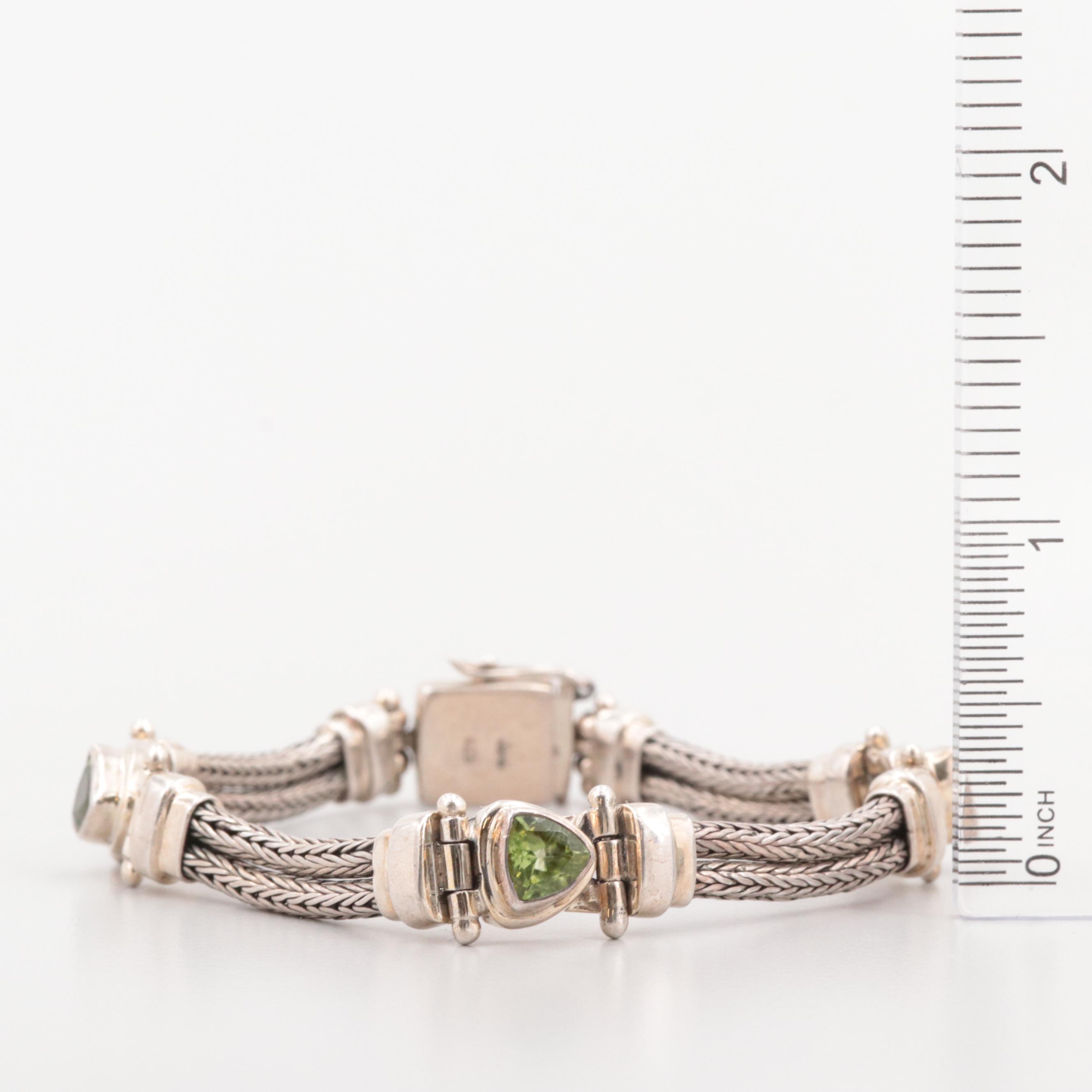 Sarda Sterling Silver Peridot Bracelet