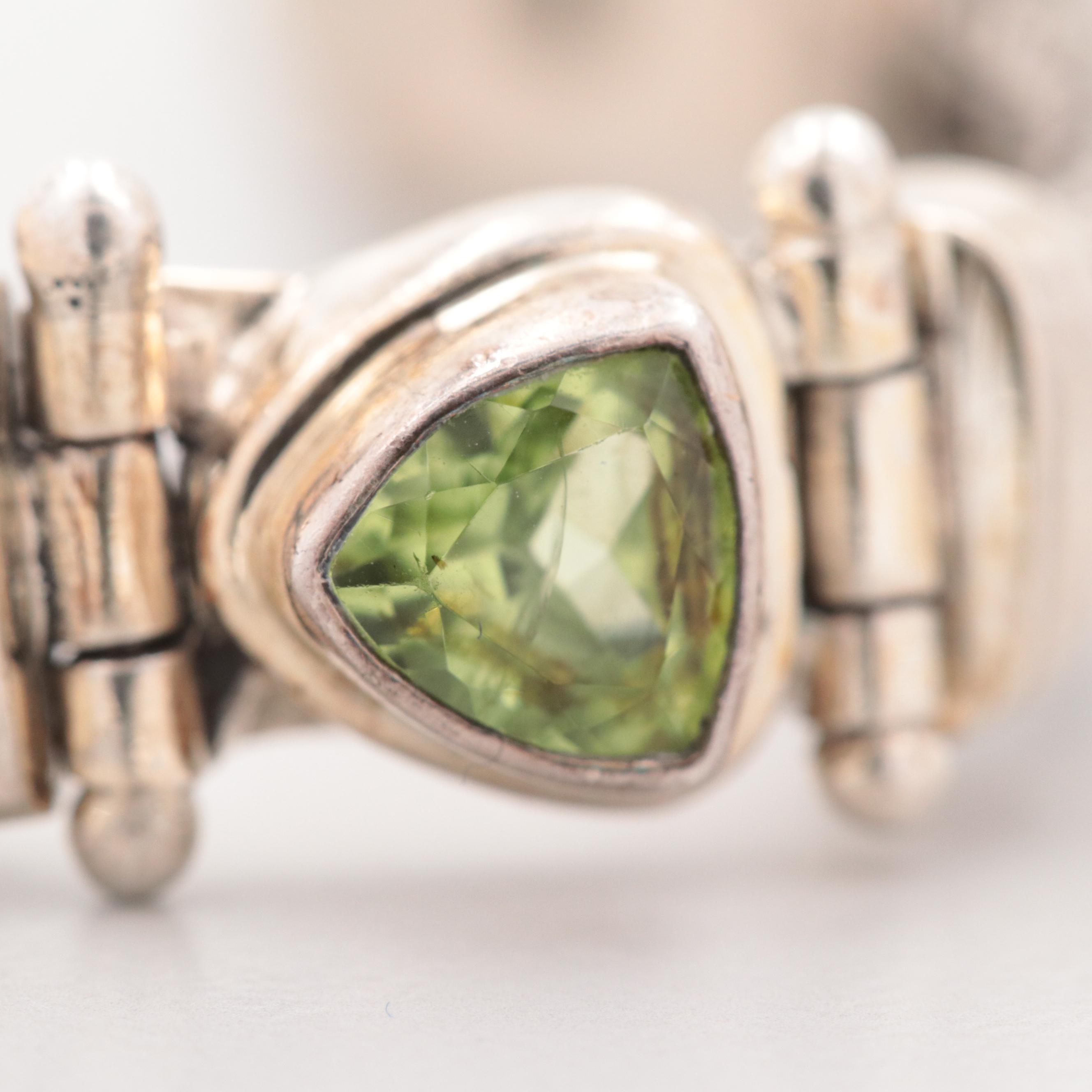 Sarda Sterling Silver Peridot Bracelet