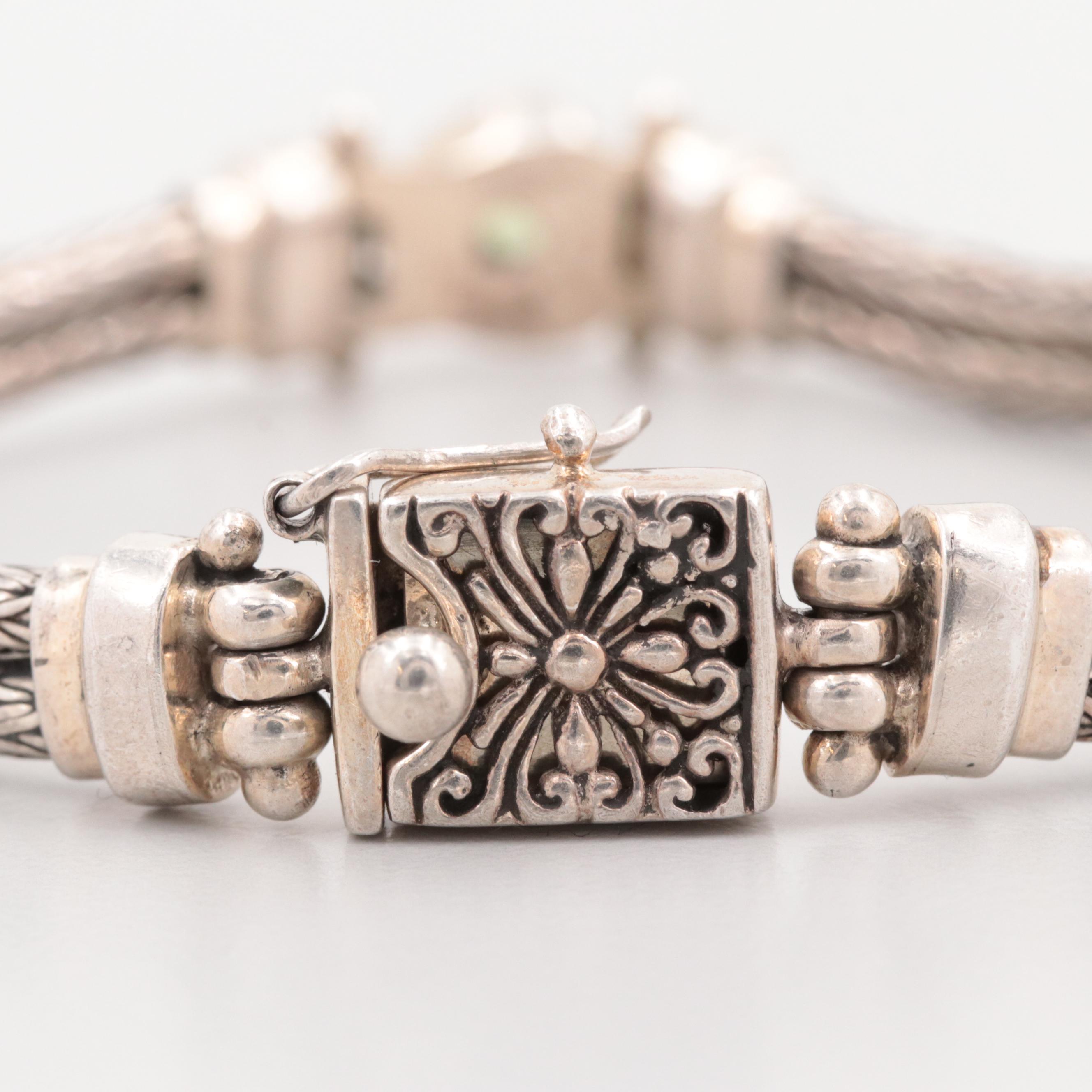 Sarda Sterling Silver Peridot Bracelet