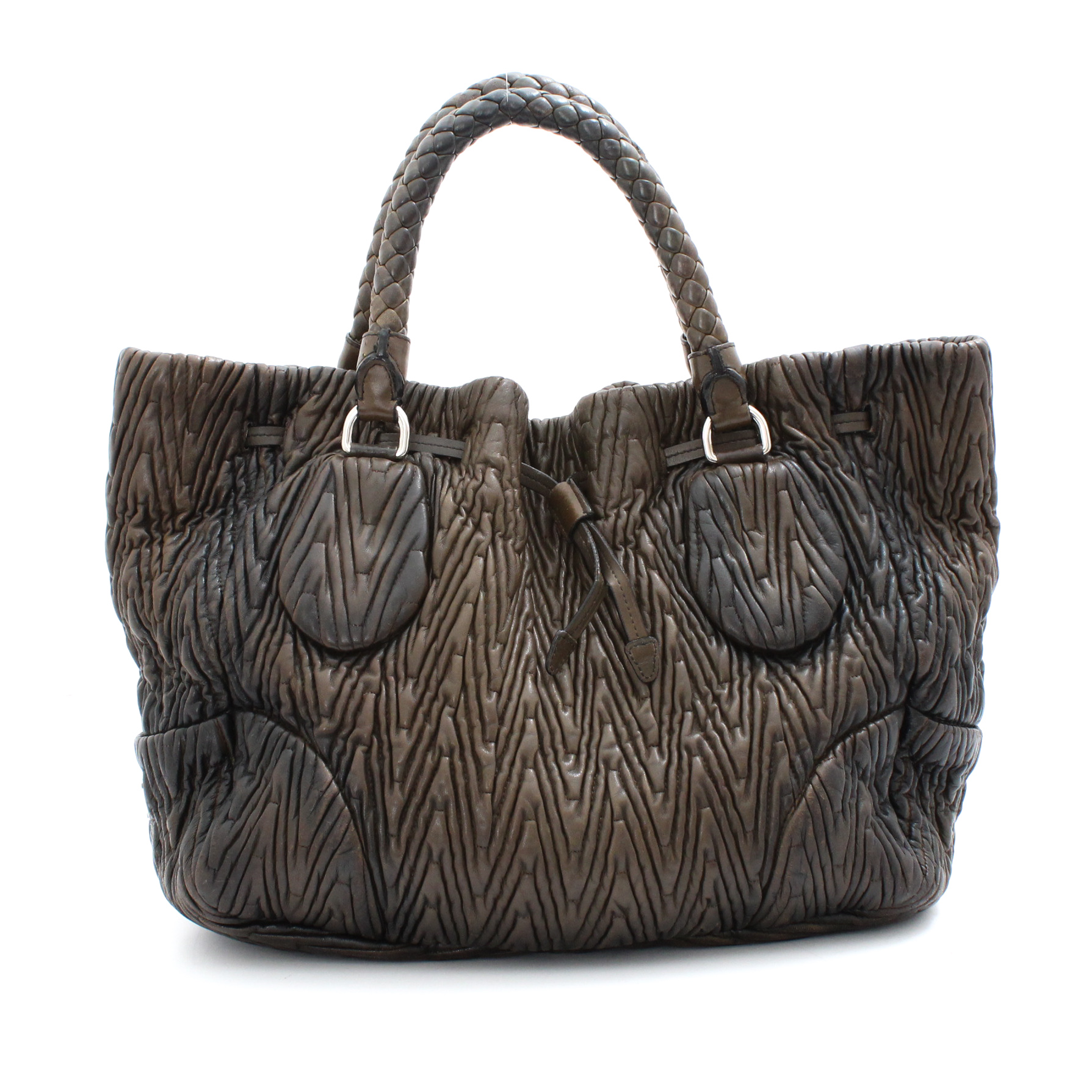 Prada Ombré Nappa Gaufre Leather Handle Satchel