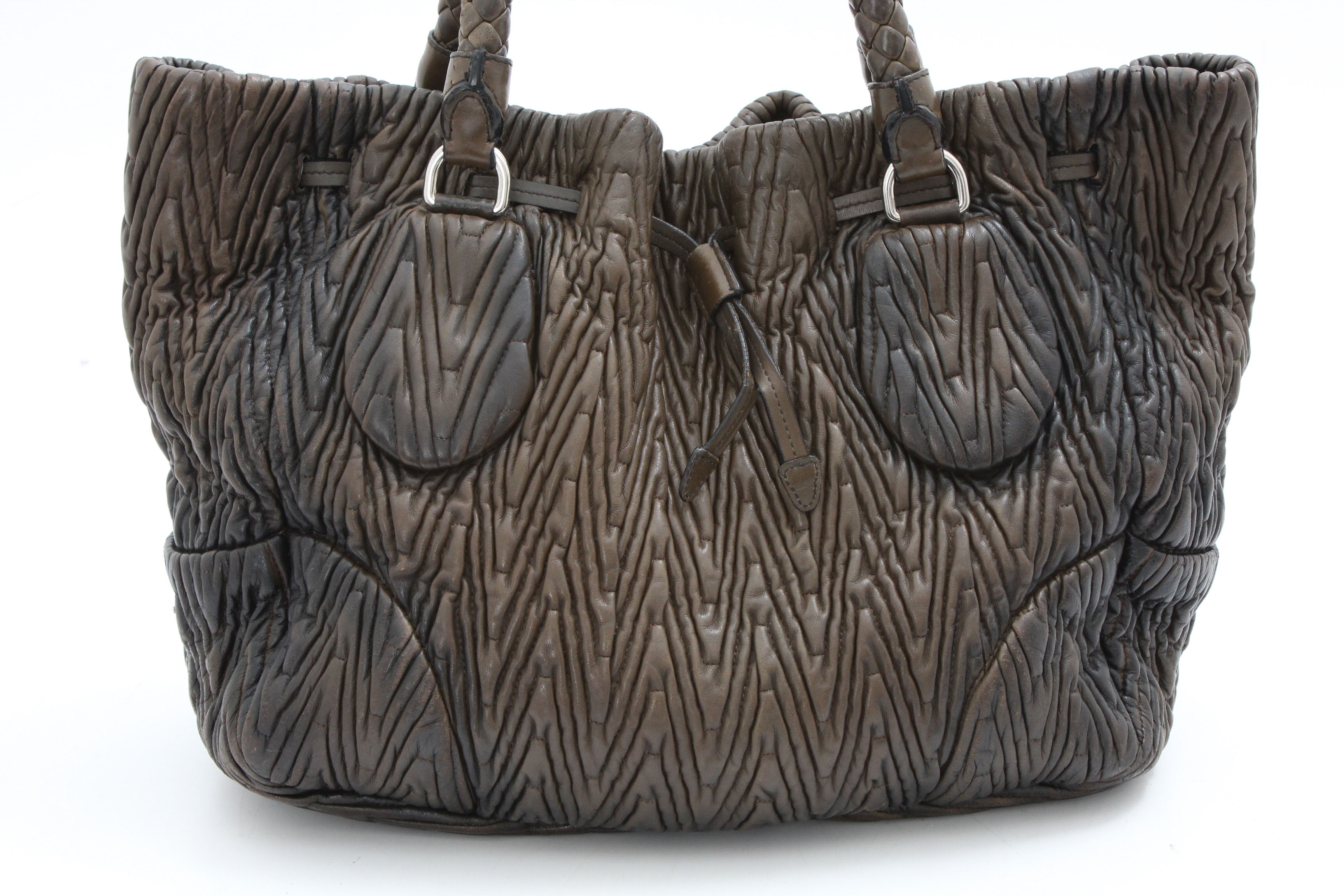 Prada Ombré Nappa Gaufre Leather Handle Satchel