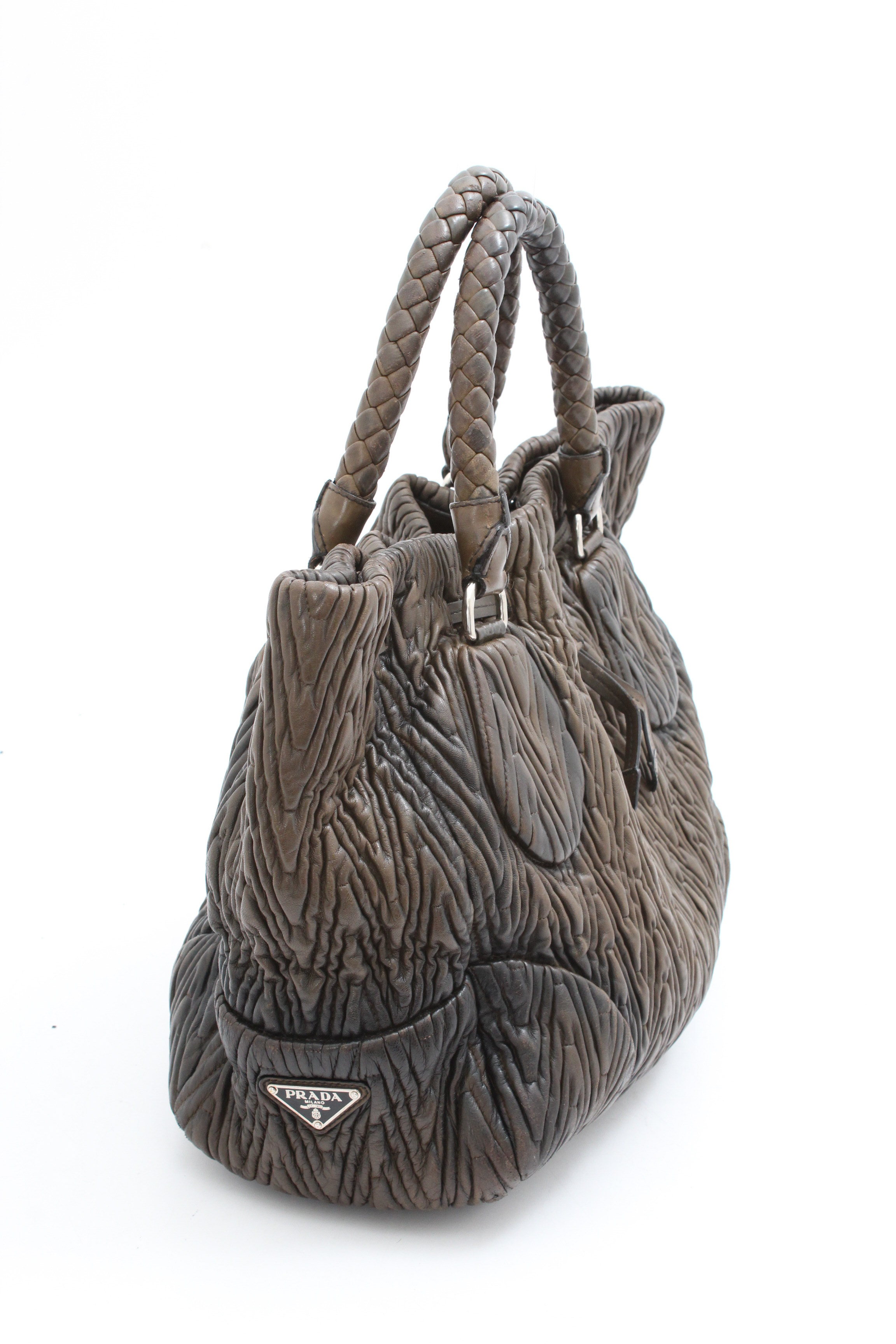 Prada Ombré Nappa Gaufre Leather Handle Satchel