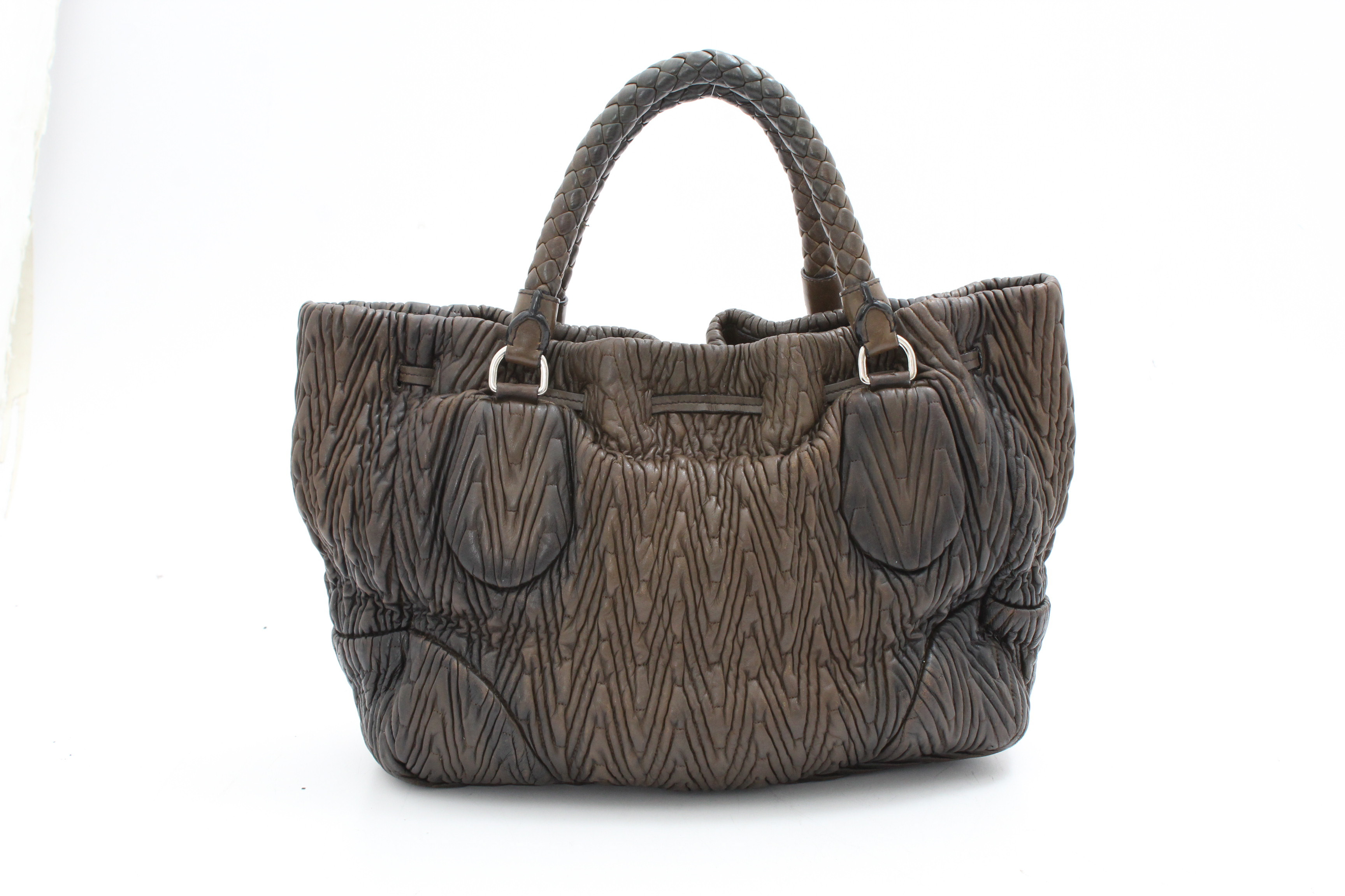 Prada Ombré Nappa Gaufre Leather Handle Satchel