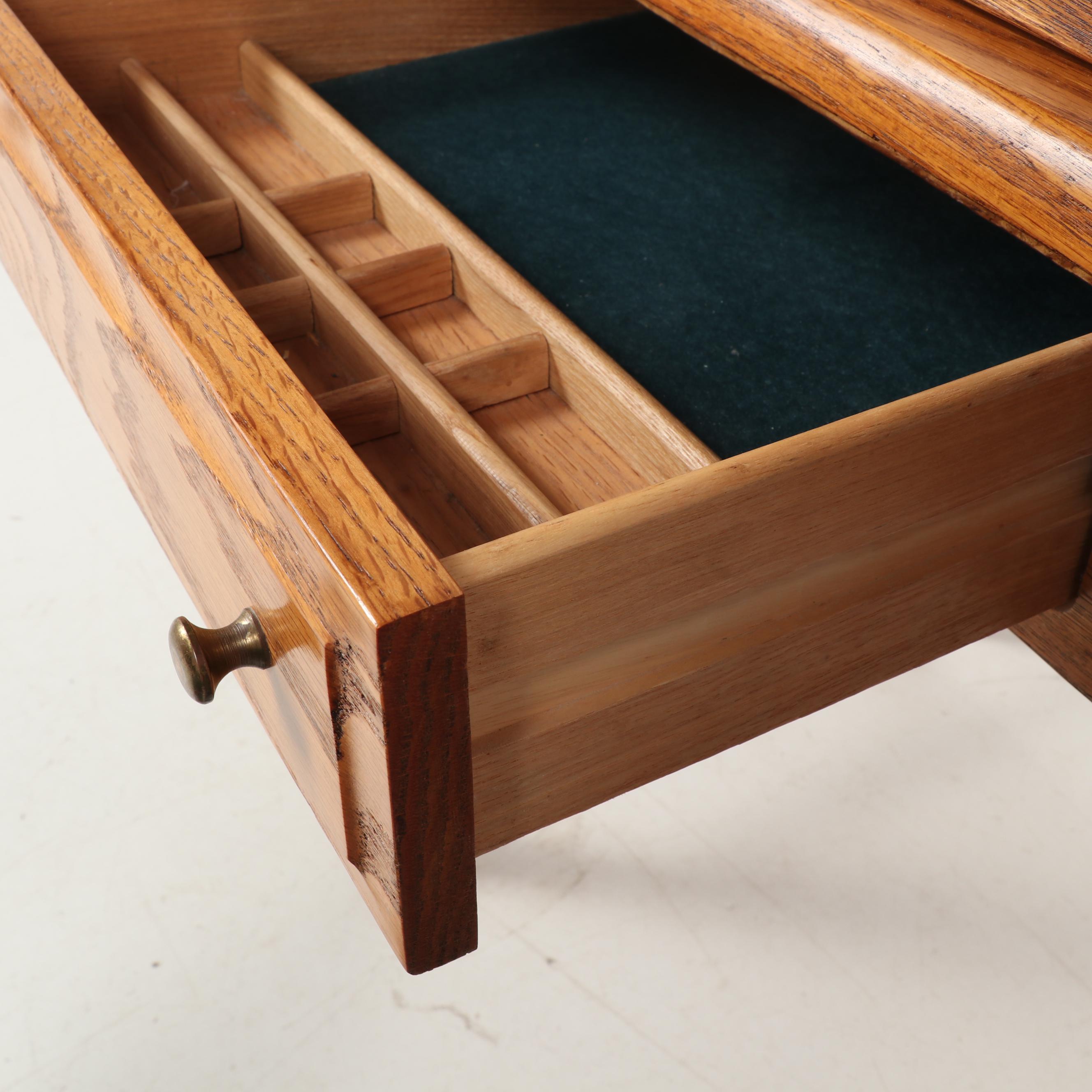 Vintage Oak Roll-Top Secretary Desk by Eagle Craft, 20th Century