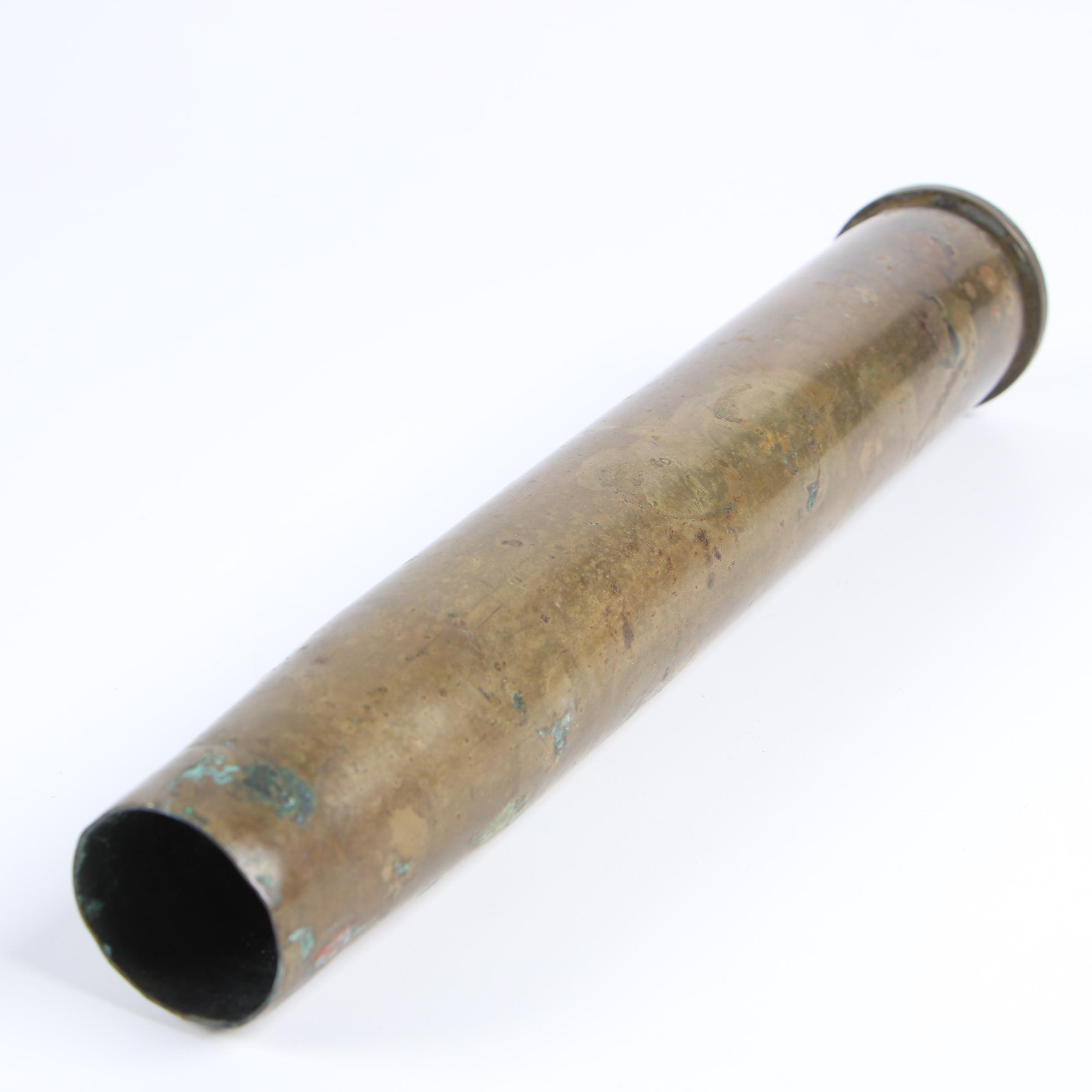 Pair of WWII U.S. Navy 40mm MK2 Brass Round Casing, 1945