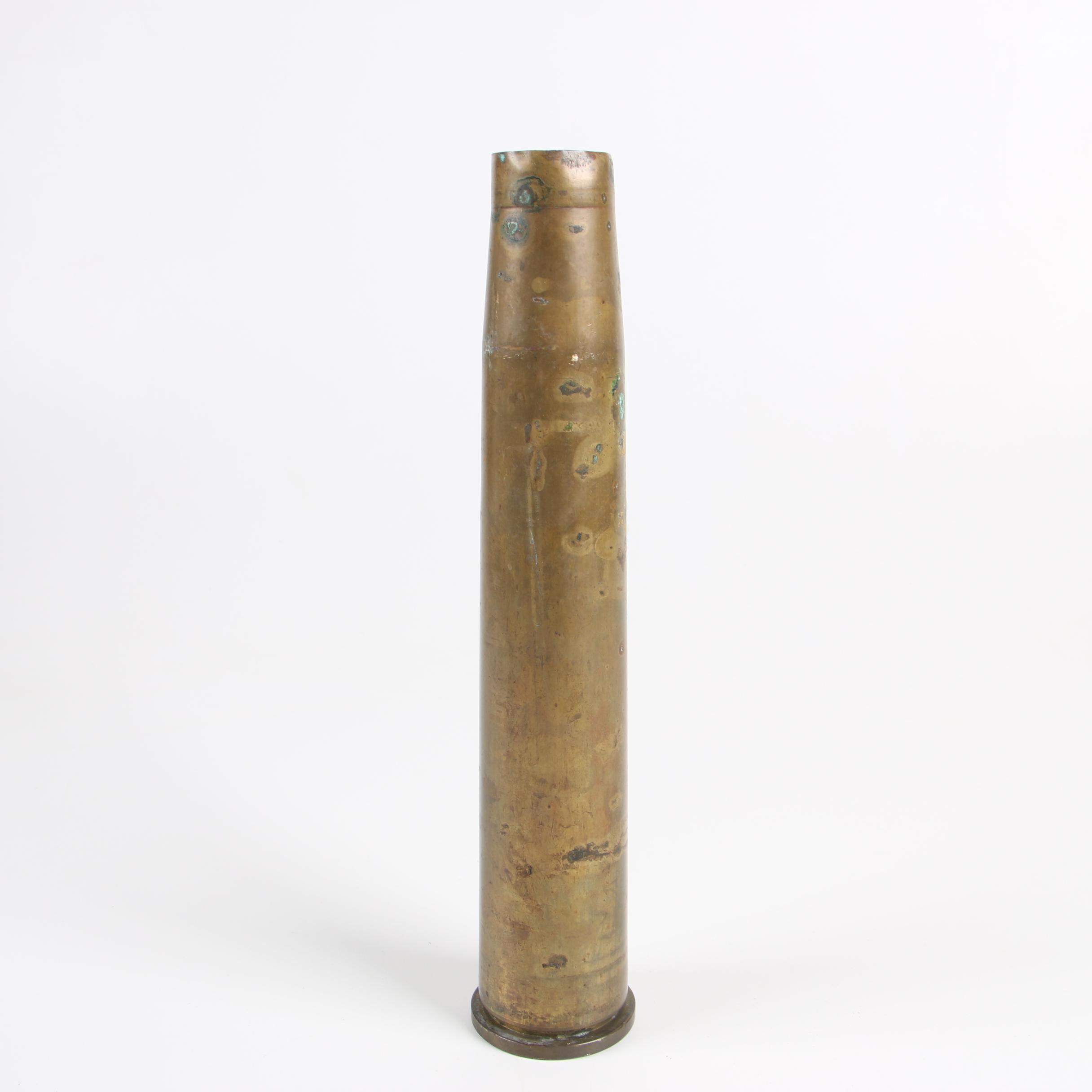Pair of WWII U.S. Navy 40mm MK2 Brass Round Casing, 1945