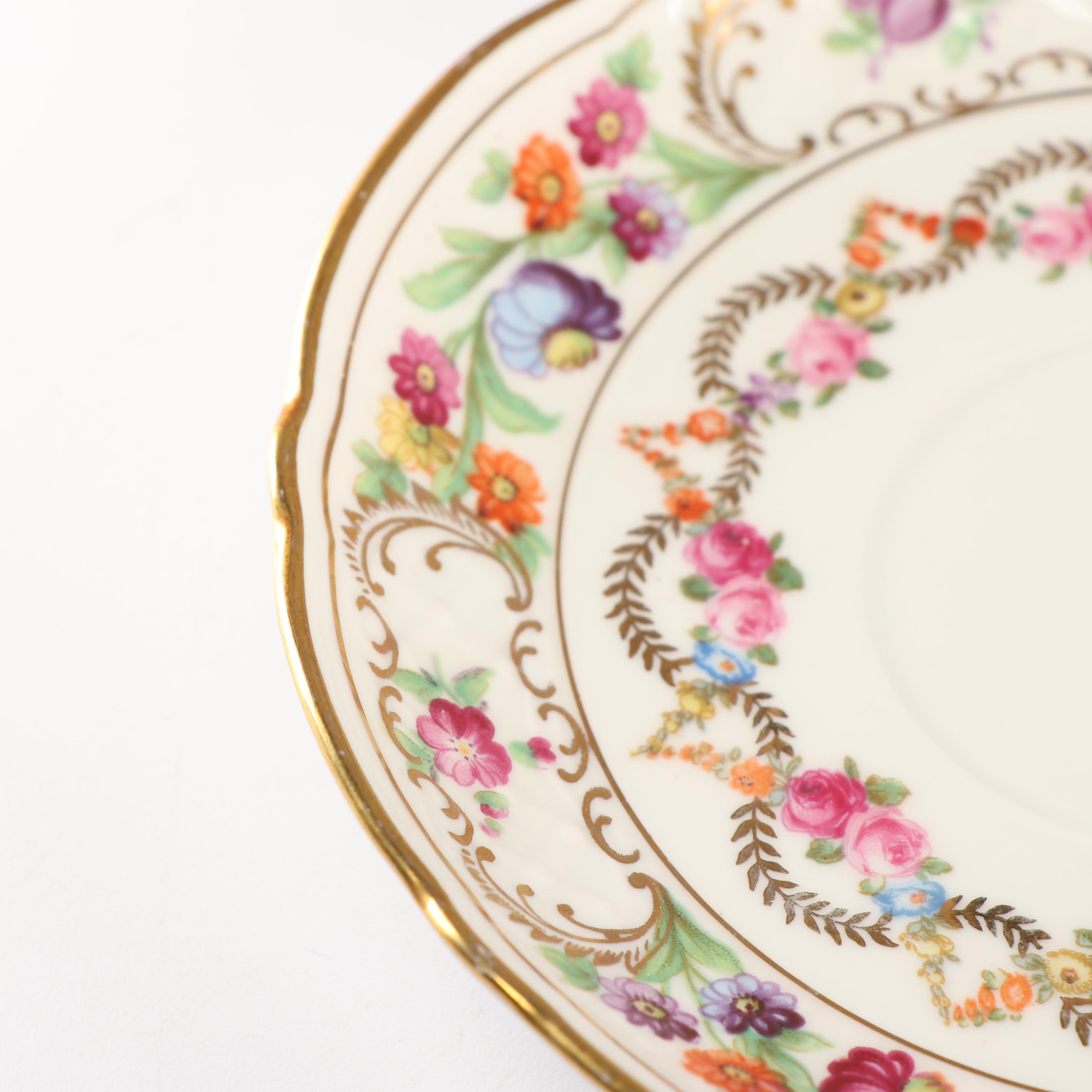 Schumann "Empress Dresden Flowers" Reticulated Porcelain Dinnerware