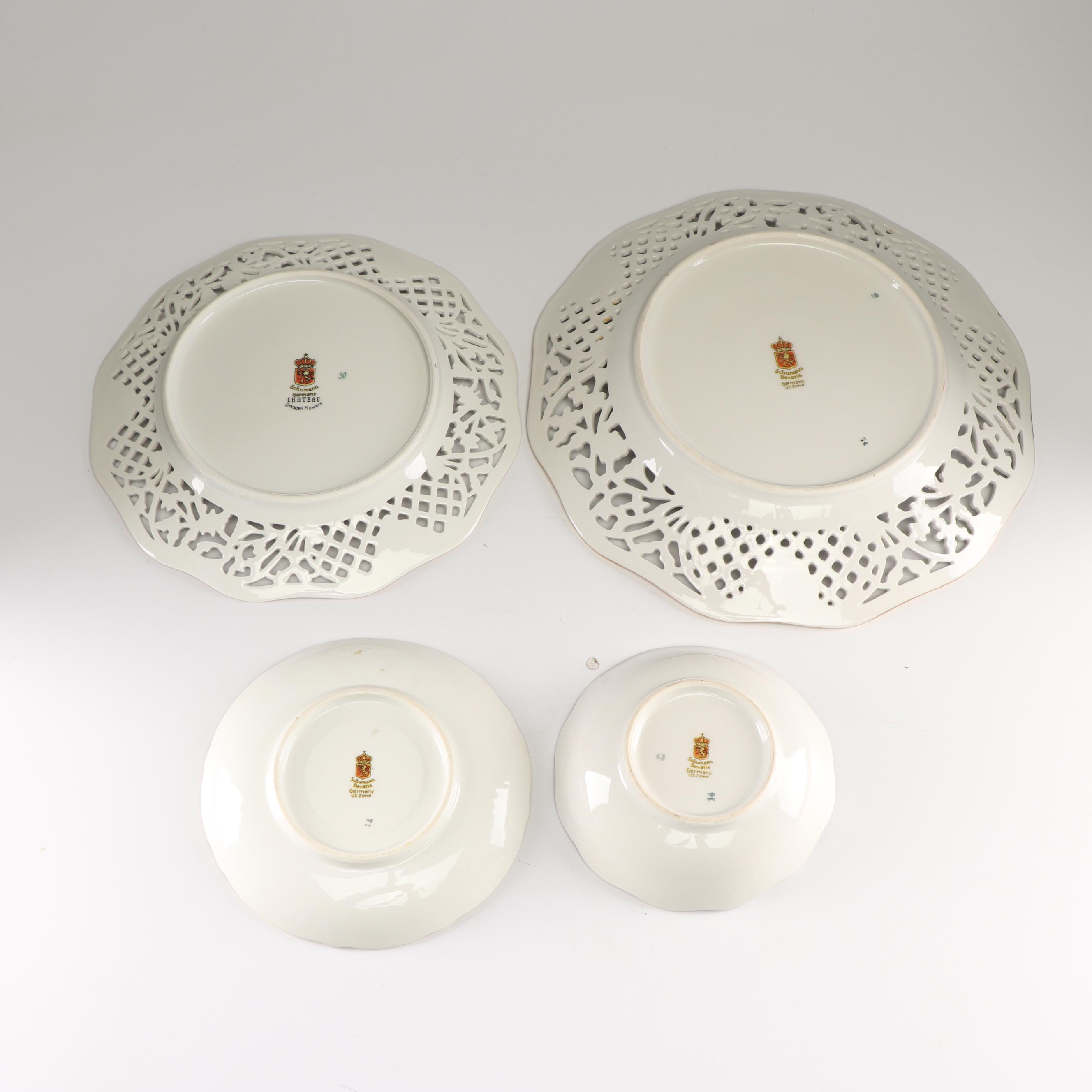 Schumann "Empress Dresden Flowers" Reticulated Porcelain Dinnerware