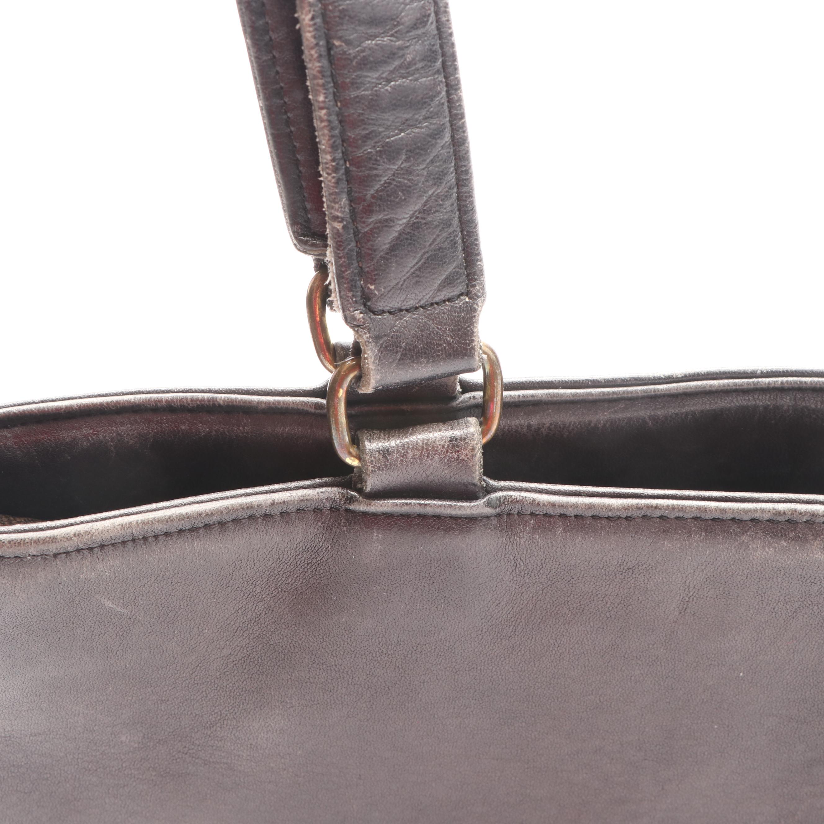 Bonnie Cashin for Coach Black Leather Tote Bag, 1970s Vintage