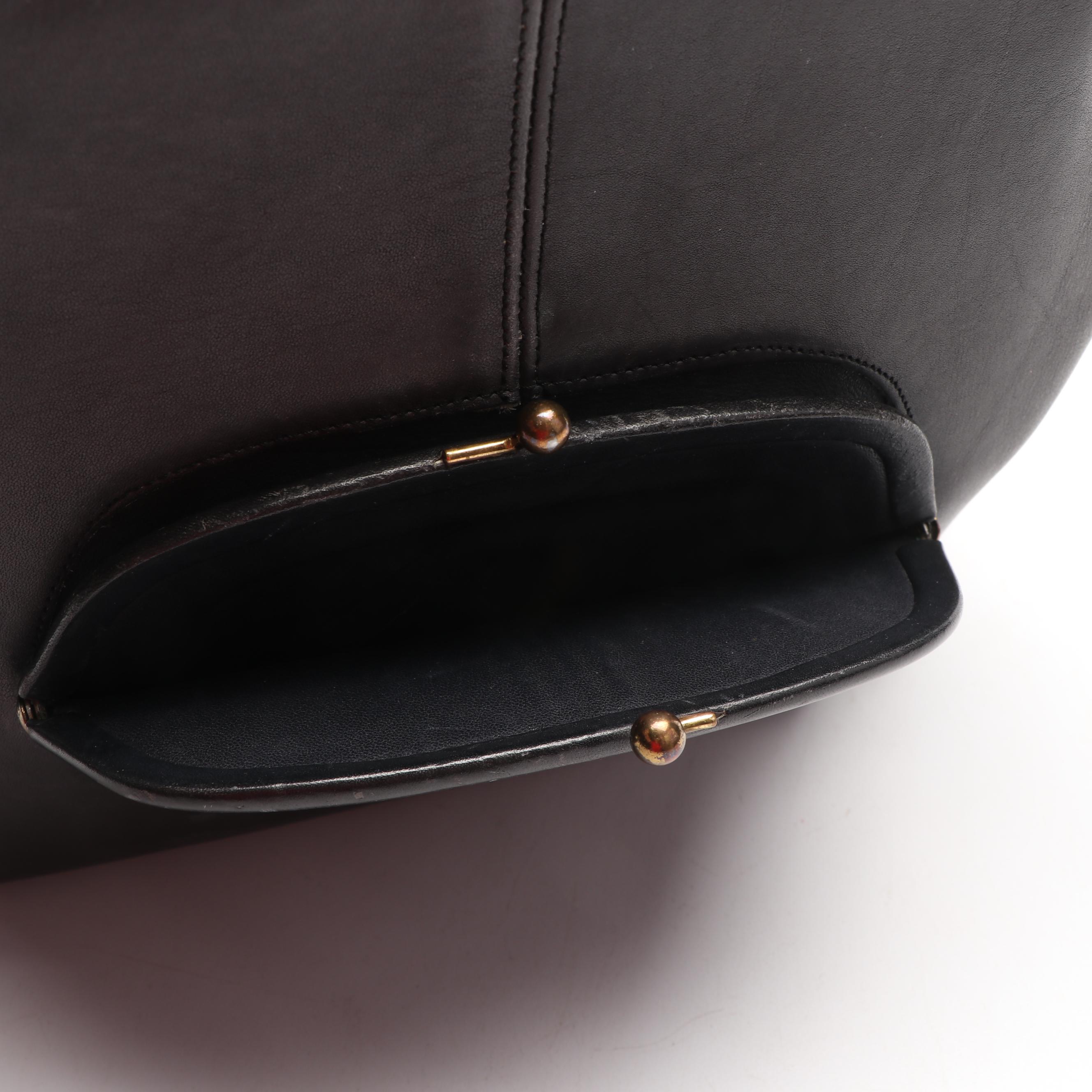 Bonnie Cashin for Coach Black Leather Tote Bag, 1970s Vintage