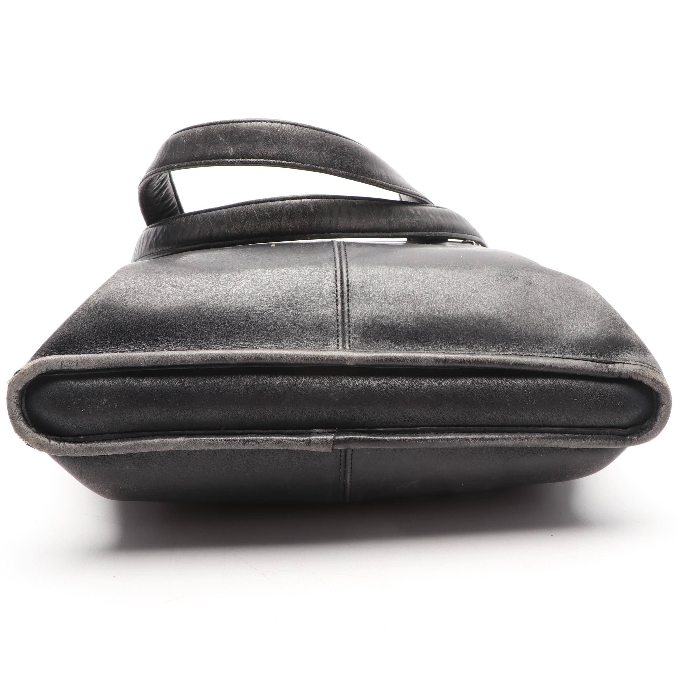 Bonnie Cashin for Coach Black Leather Tote Bag, 1970s Vintage