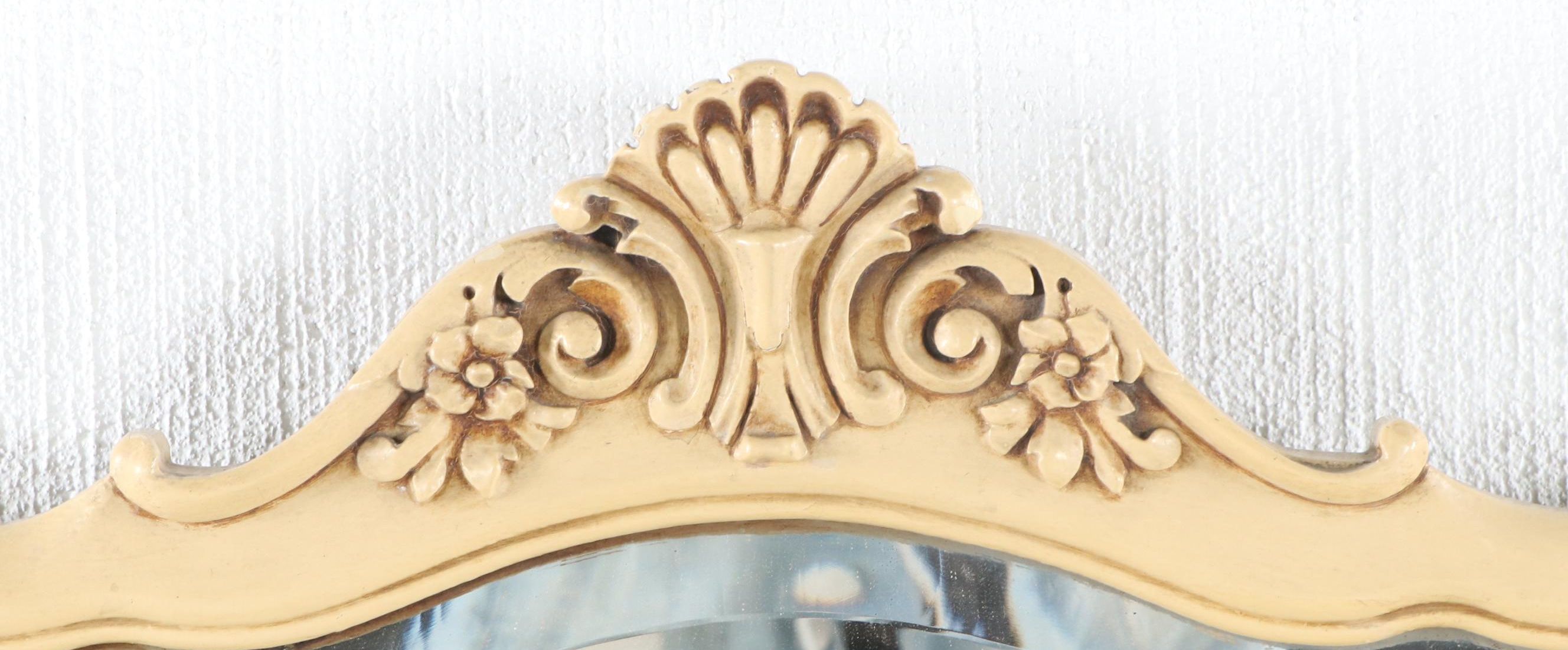 Late Victorian Style Creme-Painted Wooden Vanity Table by Quarter Sawn