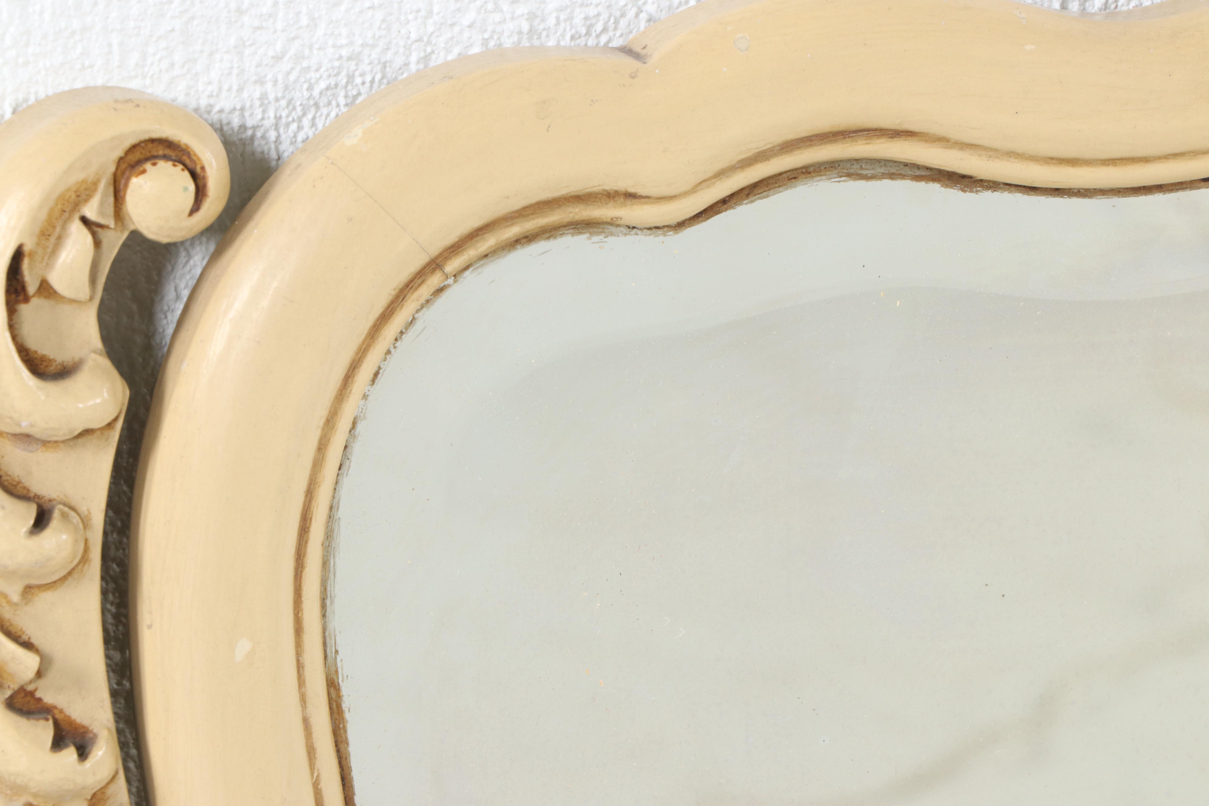 Late Victorian Style Creme-Painted Wooden Vanity Table by Quarter Sawn