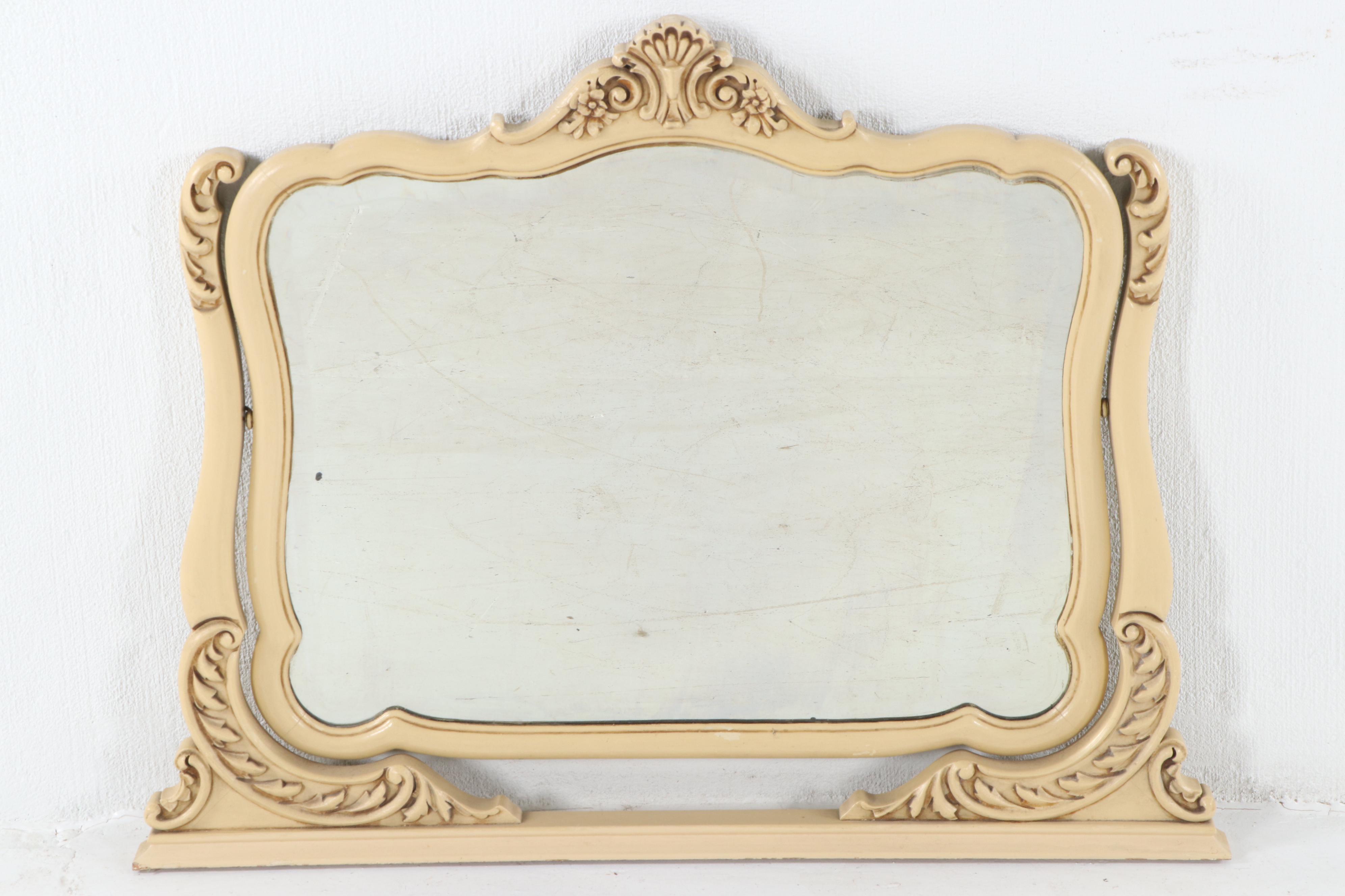 Late Victorian Style Creme-Painted Wooden Vanity Table by Quarter Sawn