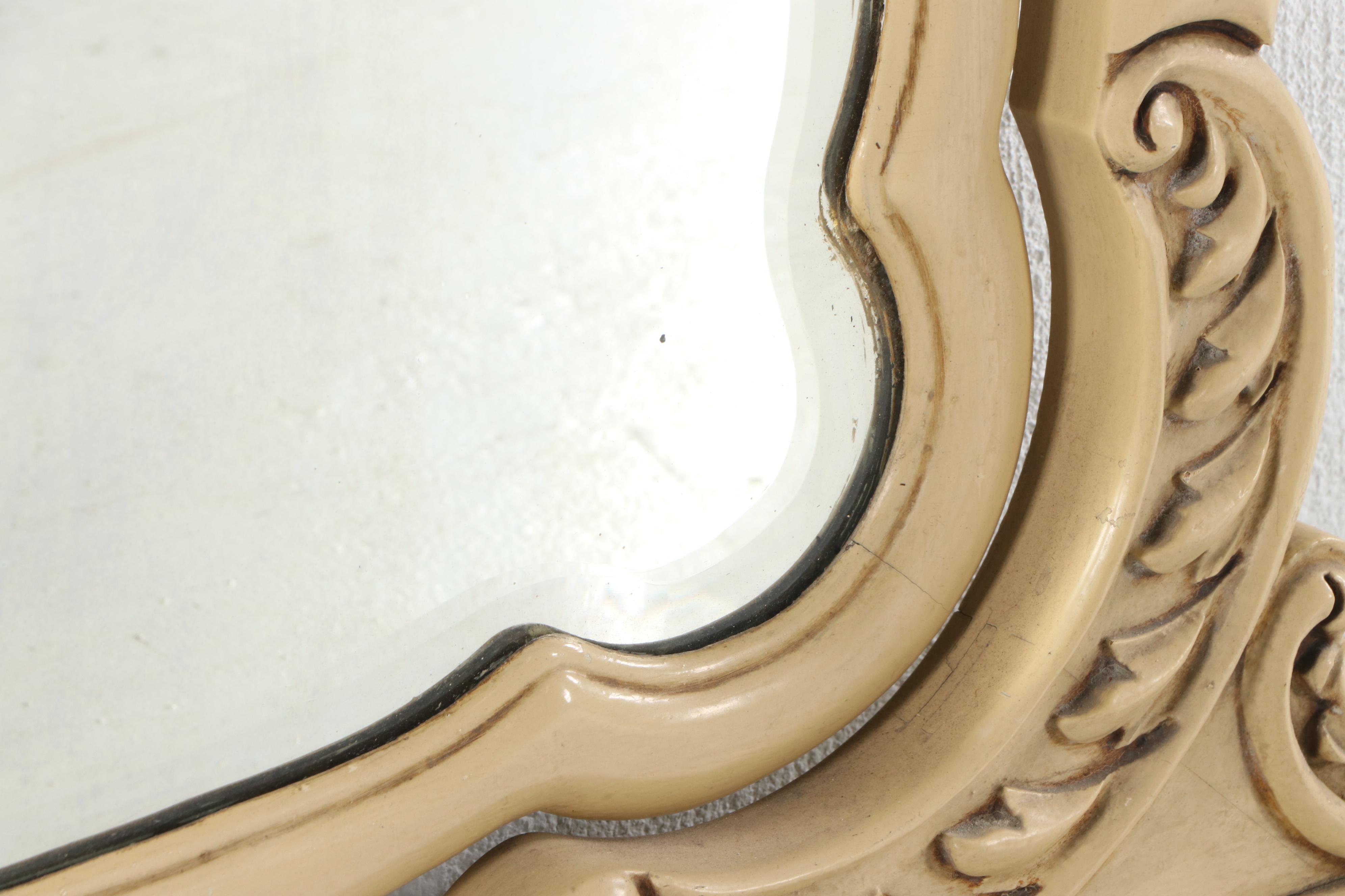 Late Victorian Style Creme-Painted Wooden Vanity Table by Quarter Sawn