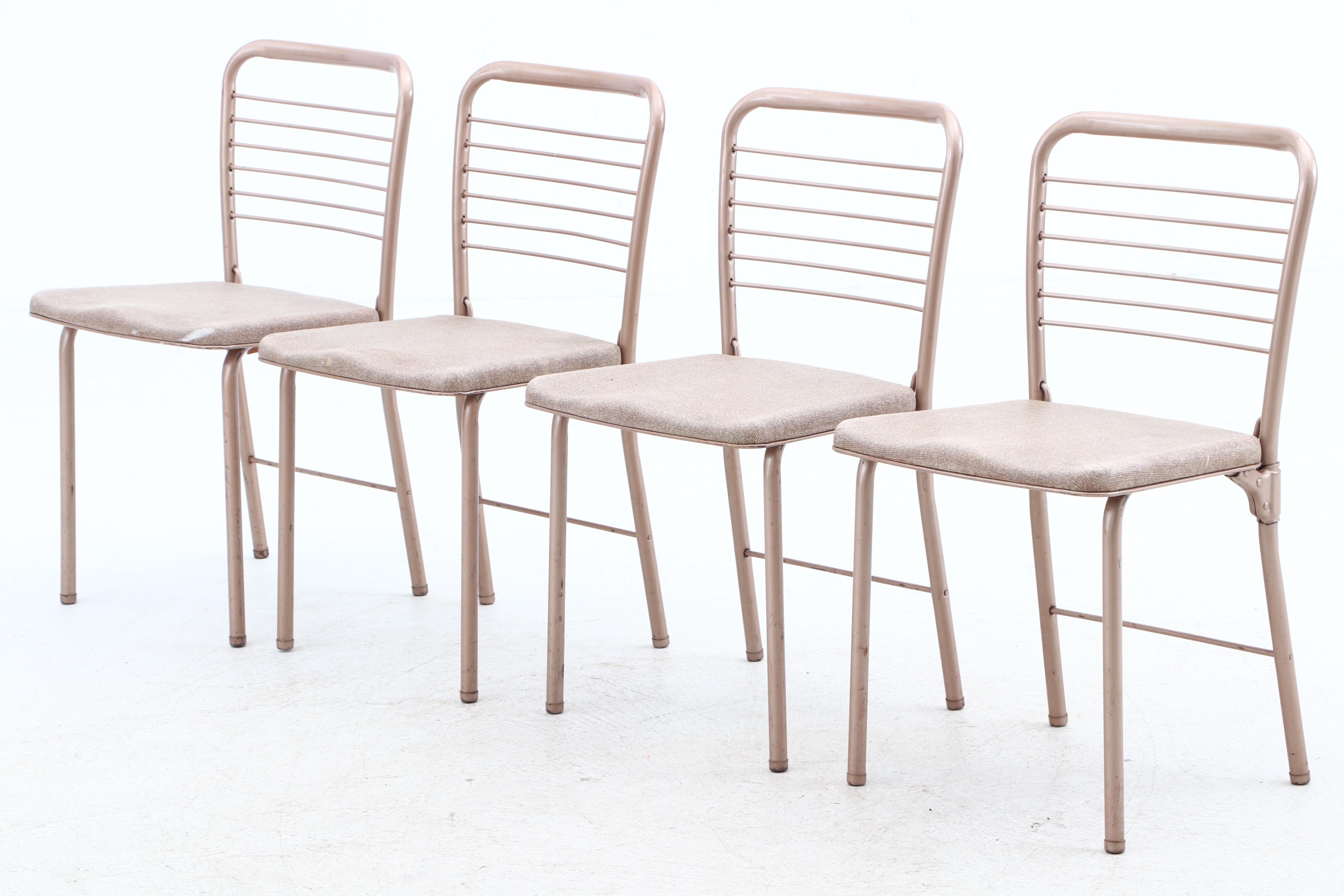 Vintage Cosco "Fashion Fold" Metal Folding Chairs From "The Old Man & The Gun"