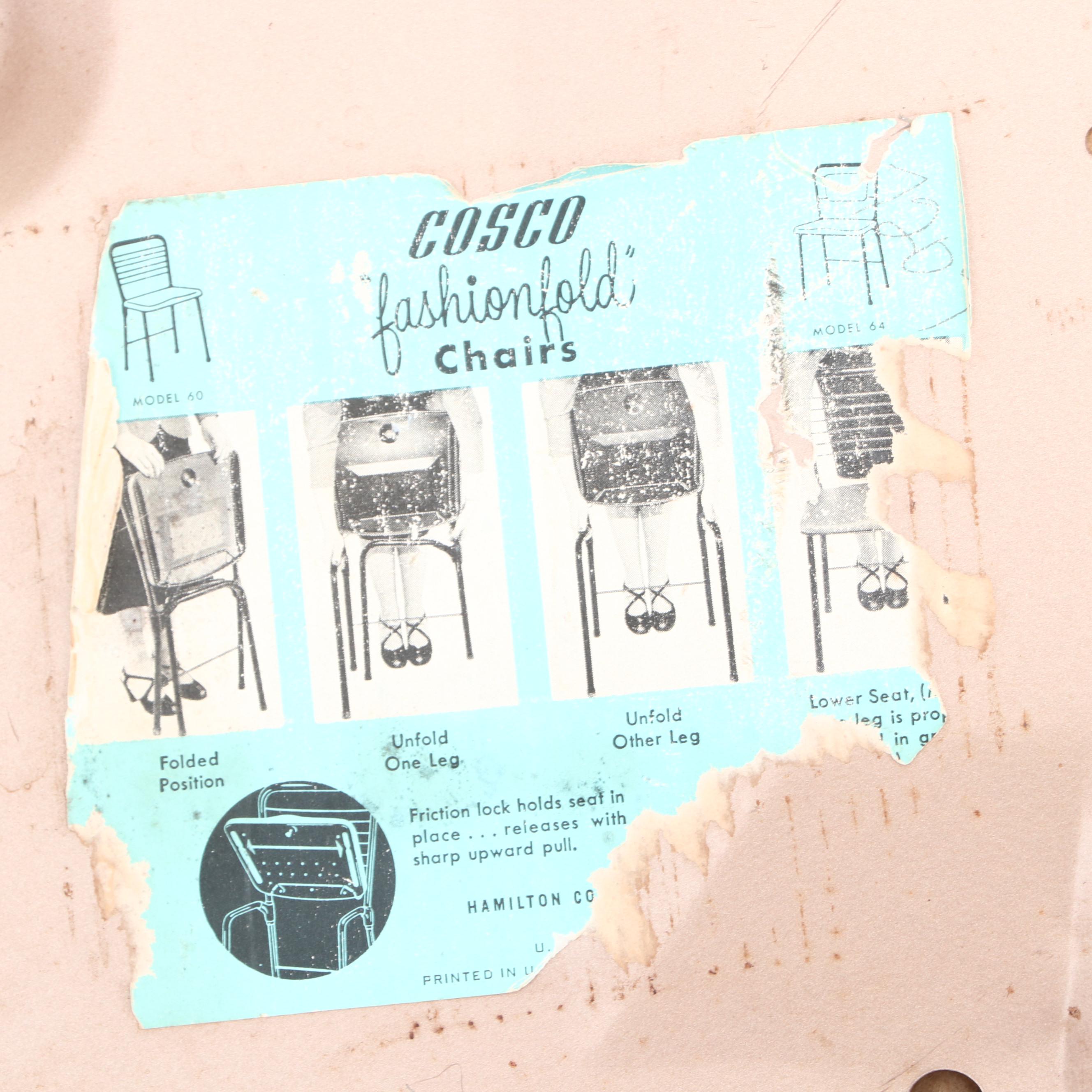 Vintage Cosco "Fashion Fold" Metal Folding Chairs From "The Old Man & The Gun"