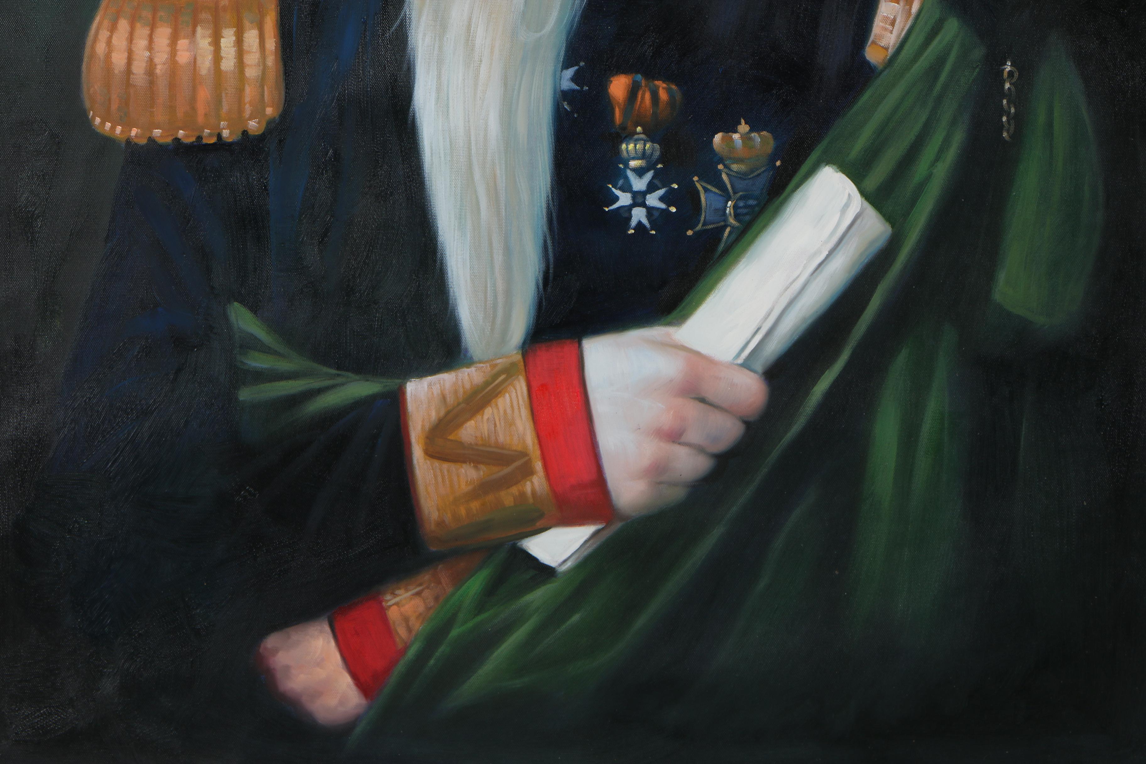 Oil Painting Portrait of Anthropomorphic Goat