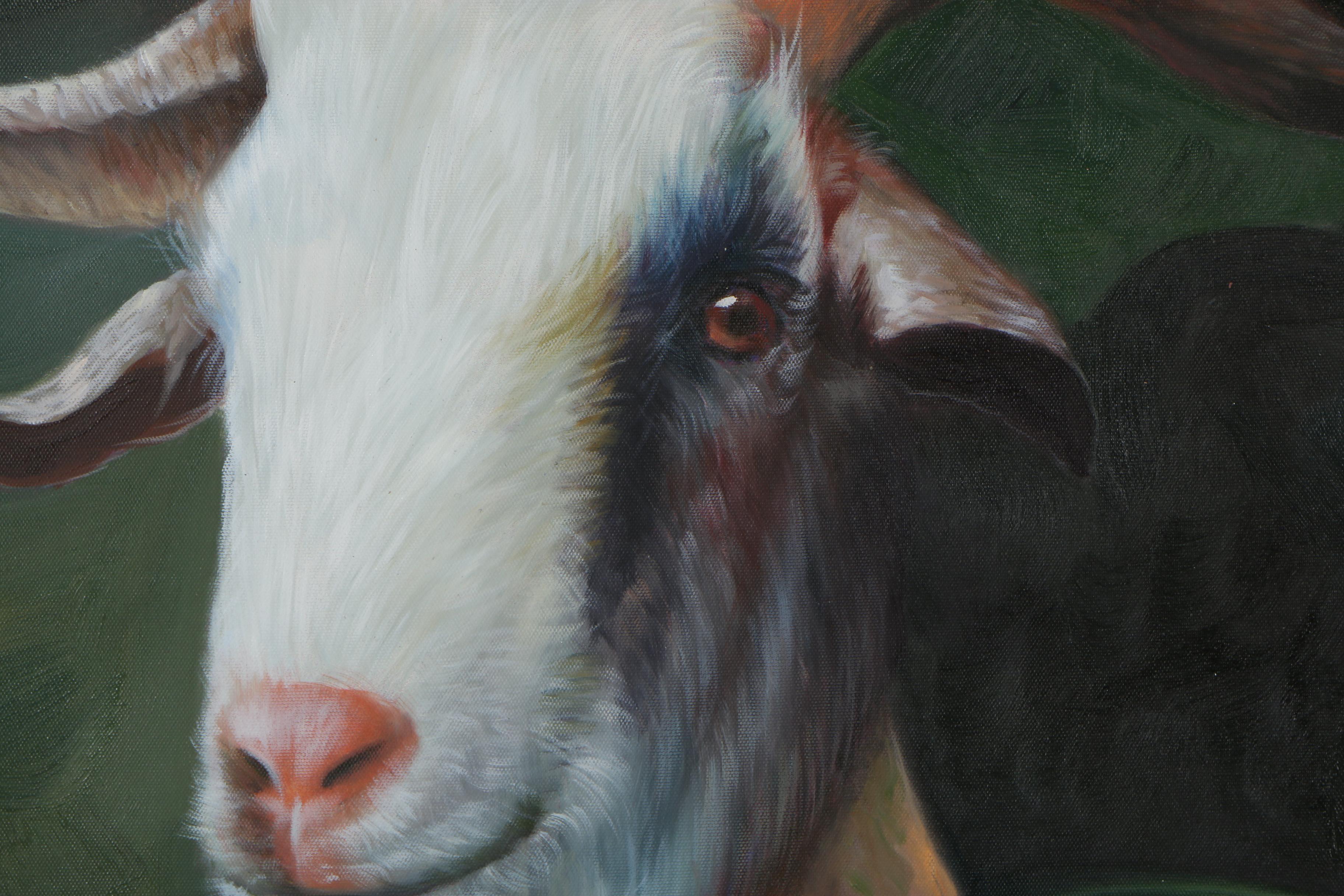 Oil Painting Portrait of Anthropomorphic Goat