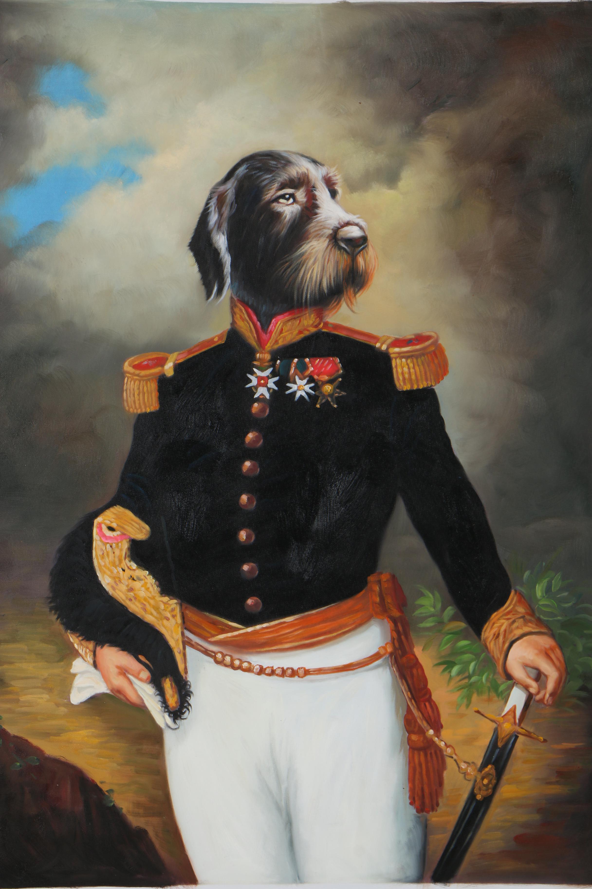 Oil Painting Portrait of Anthropomorphic Dog