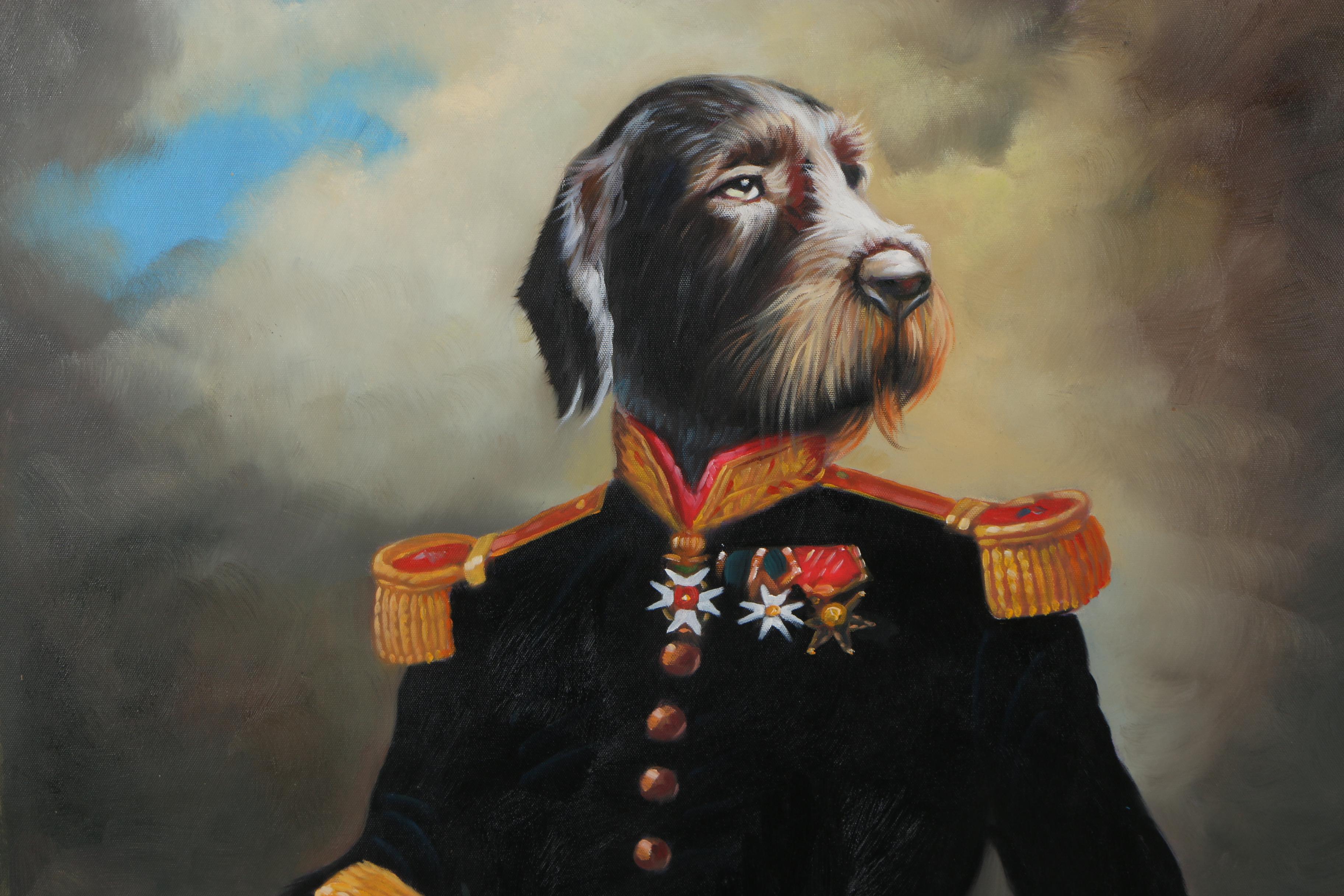 Oil Painting Portrait of Anthropomorphic Dog