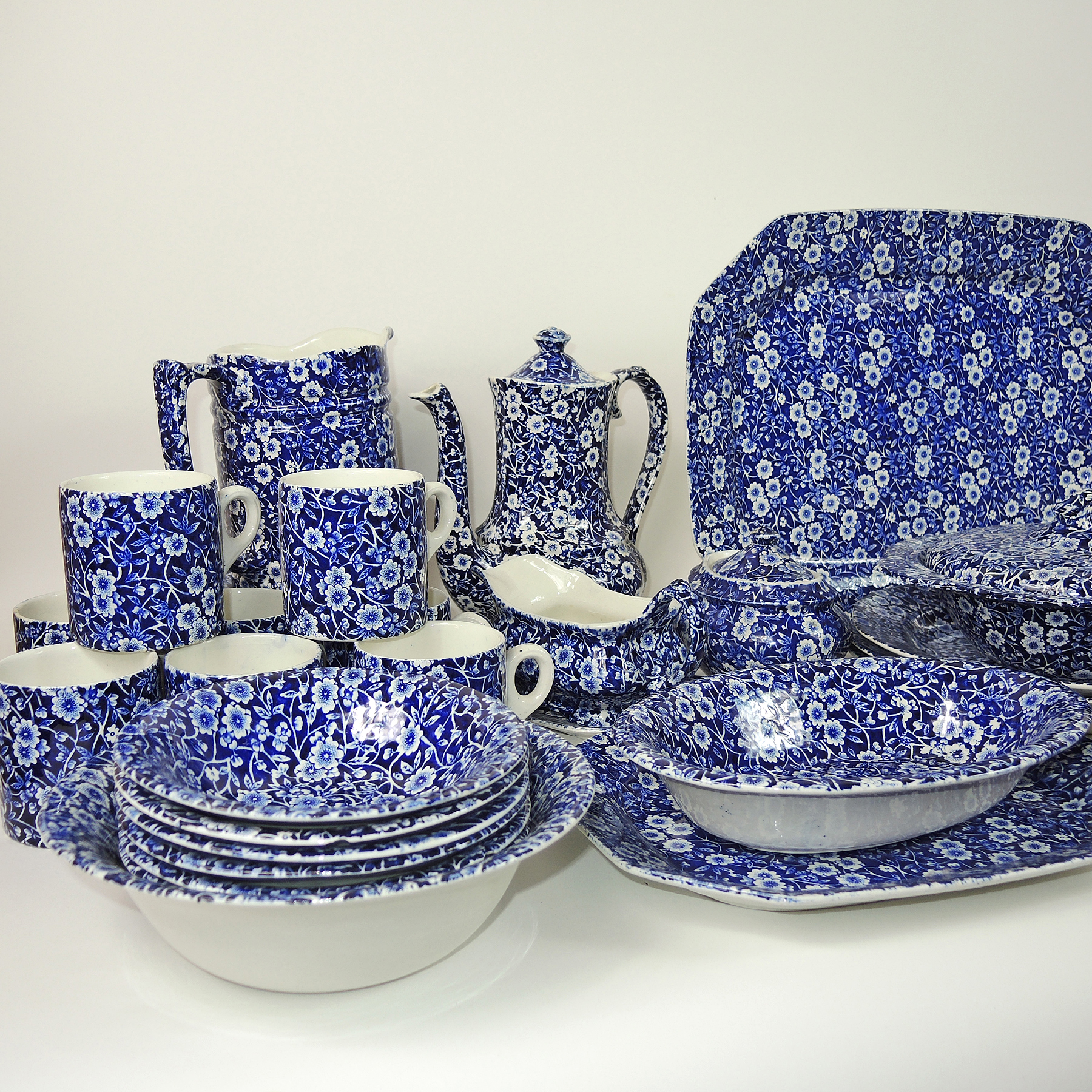 Calico Staffordshire Burleigh Crowned Stamped Dinnerware