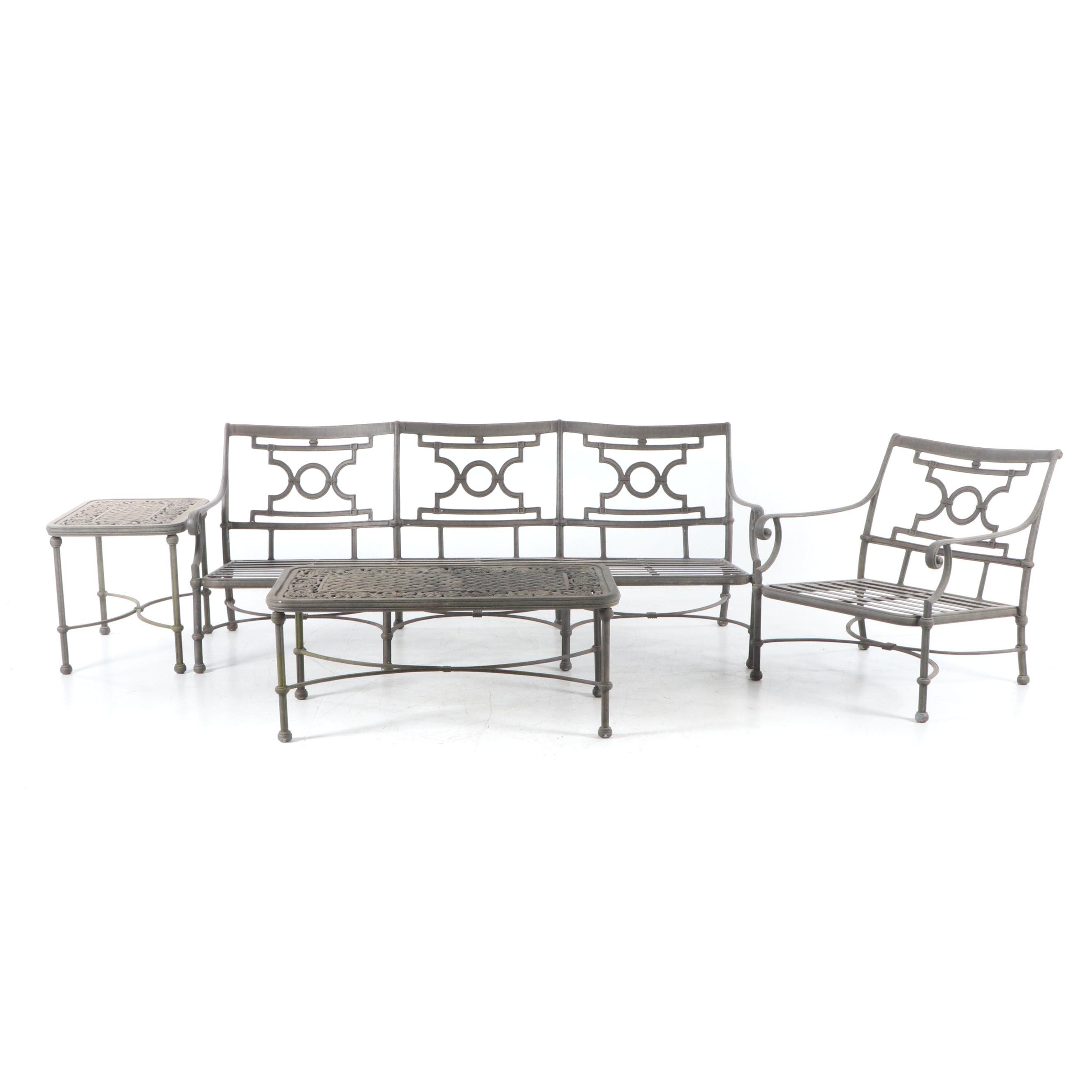 Woodard Landgrave Sofa, Coffee Table, Side Table and Chair