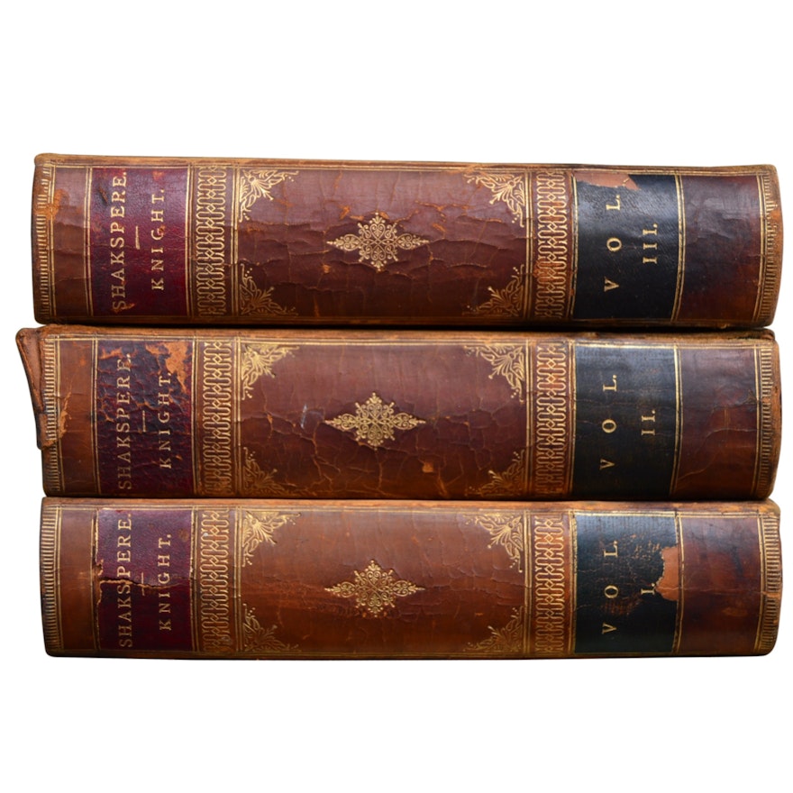 1884 "The Works of Shakspere" 3-Volume Set Edited by Charles Knight