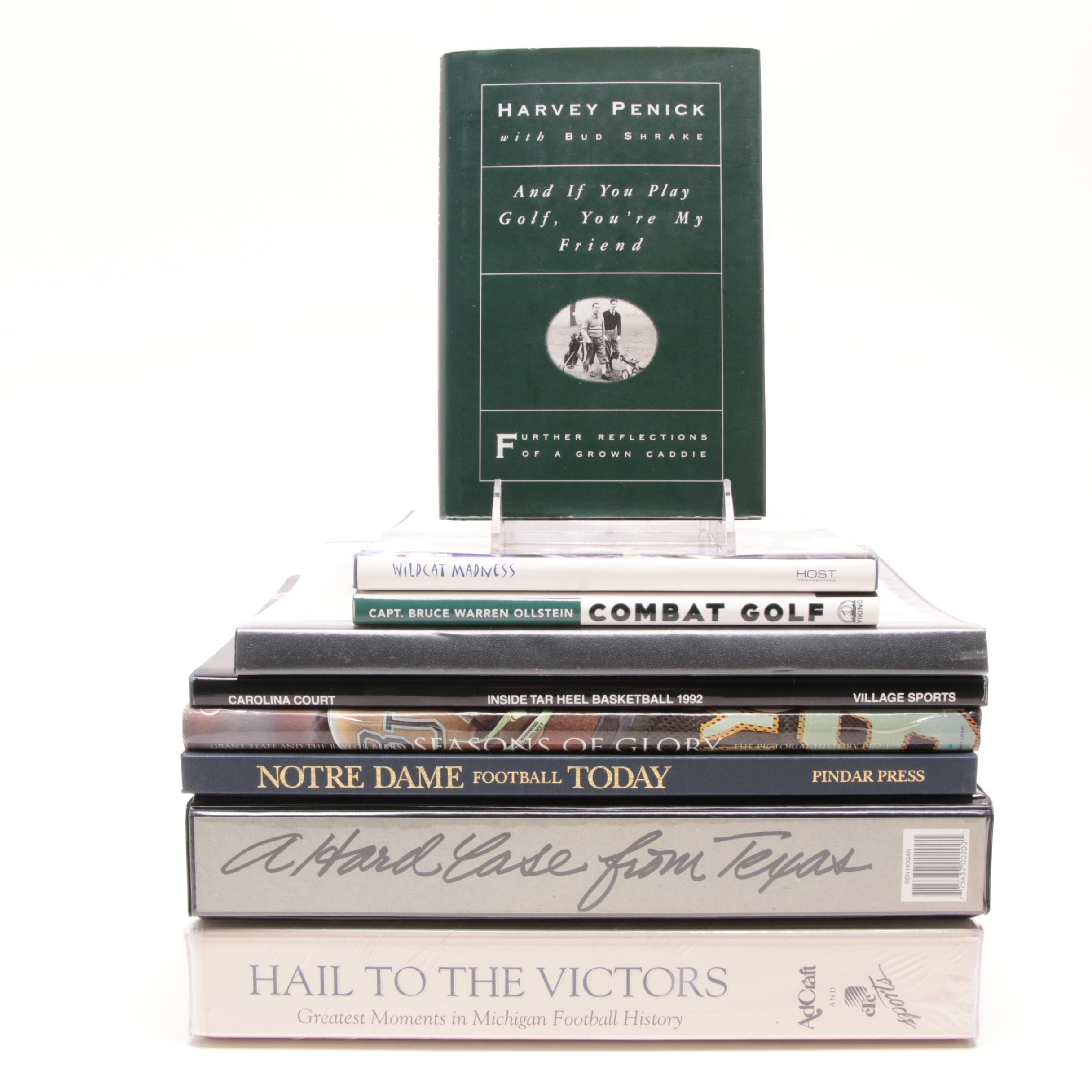 Selection of Sports Media Including Three Signed Books