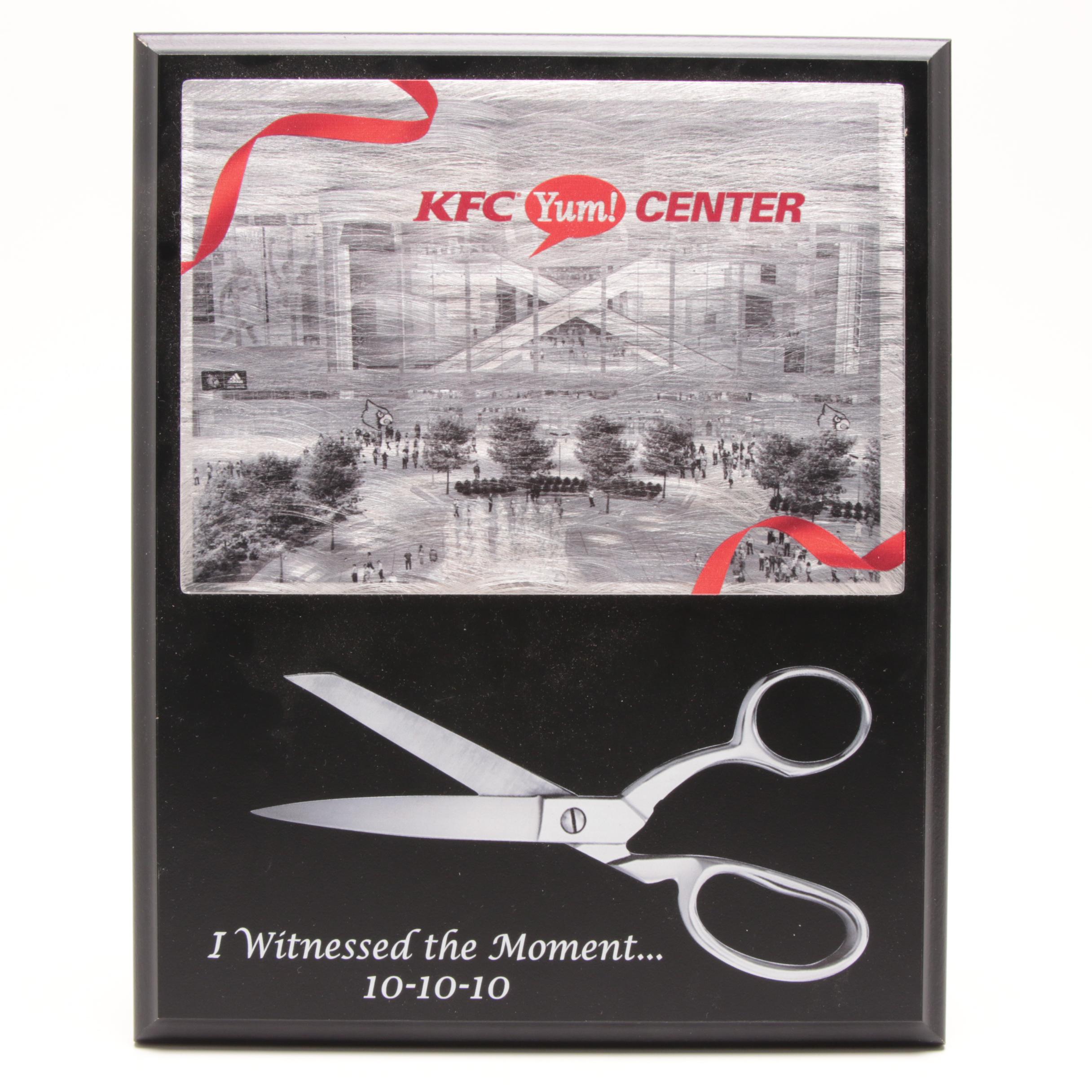 2010 "I Witnessed the Moment" KFC YUM Center Opening Presentation Plaque