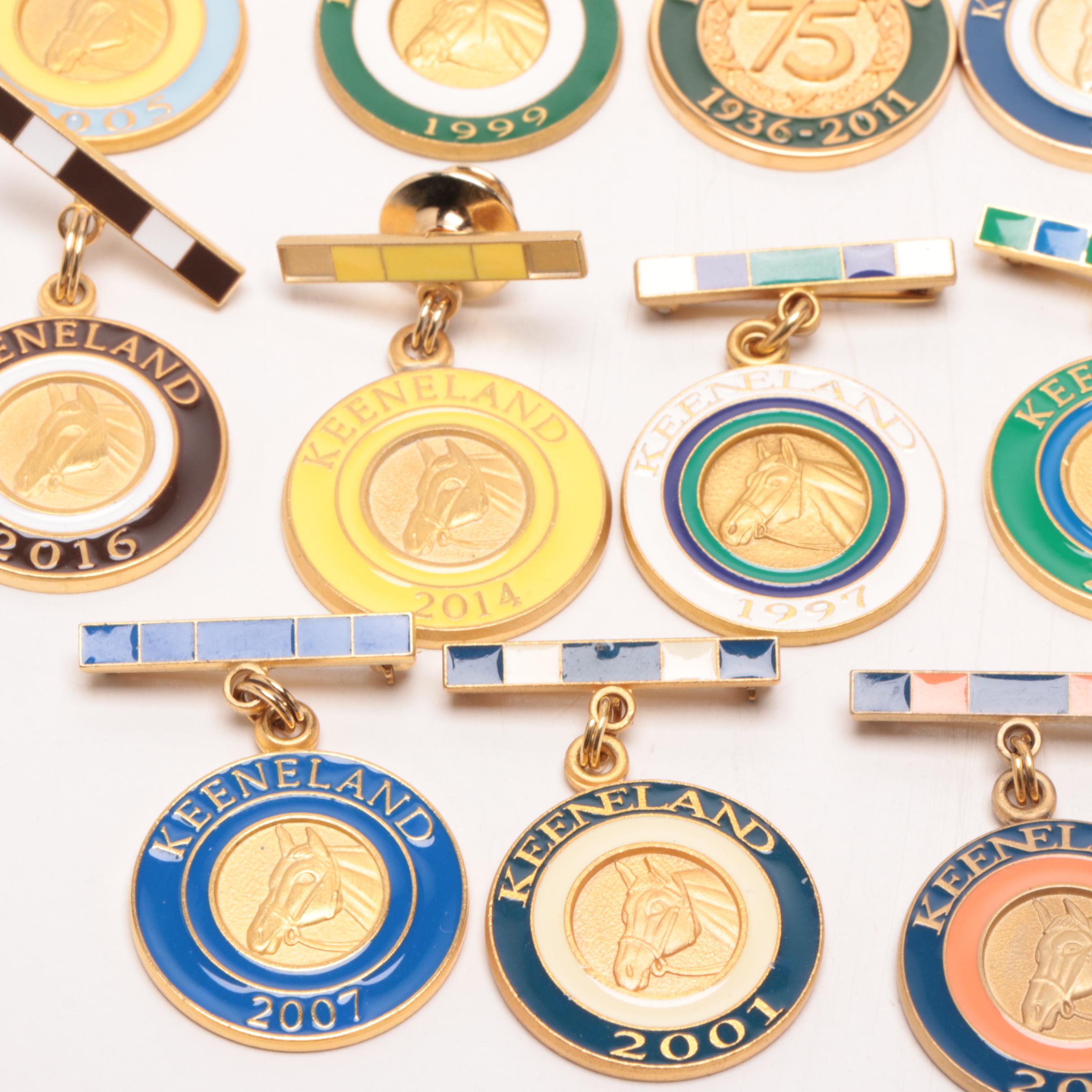 1990s-2000s Keeneland Race Track "Lady Charm Pins" from Host Collection
