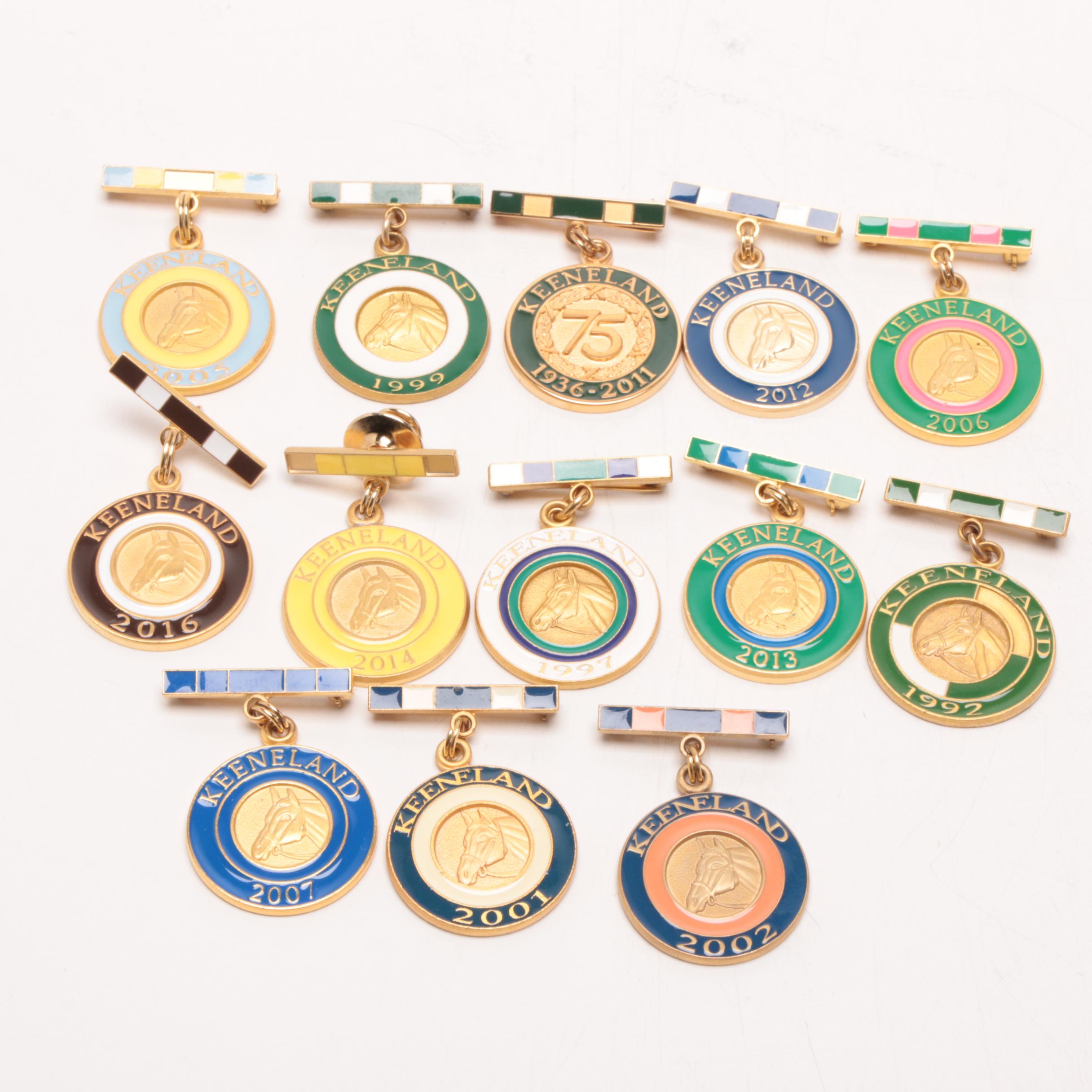 1990s-2000s Keeneland Race Track "Lady Charm Pins" from Host Collection