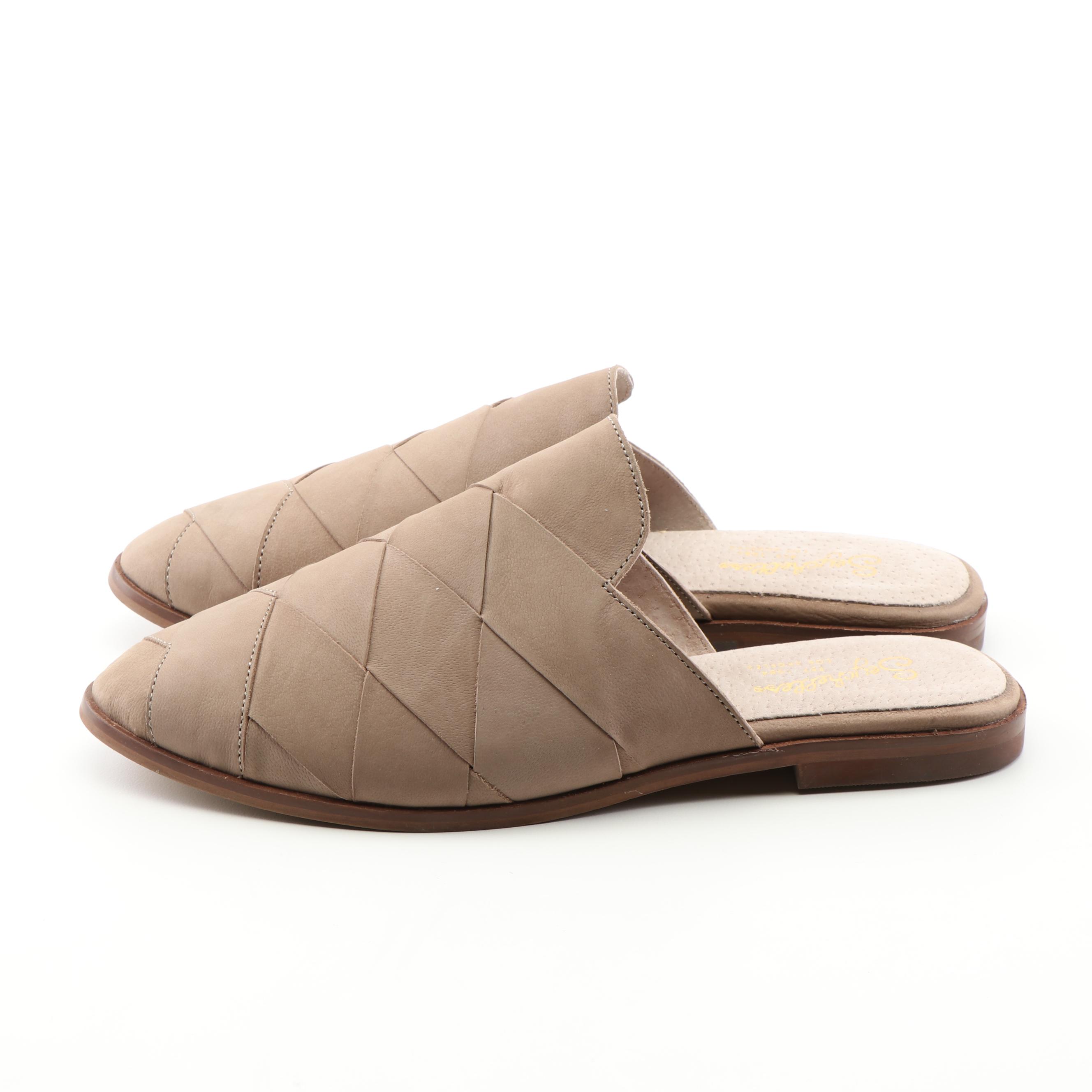 Seychelles Nubuck Leather Mules and Suede Ankle-Strap Espadrille Wedges