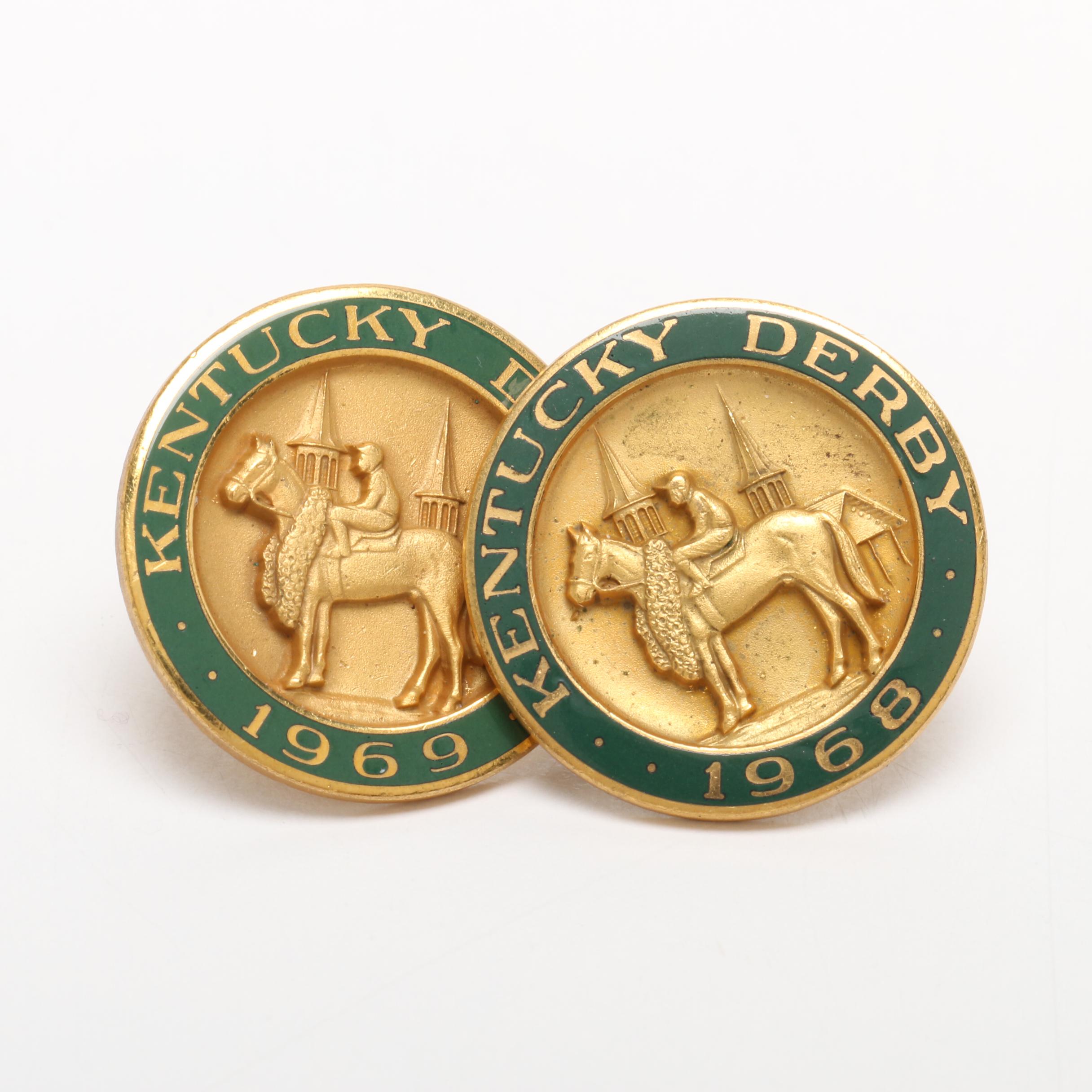 1968 and 1969 Kentucky Derby Press Pins From Host Collection