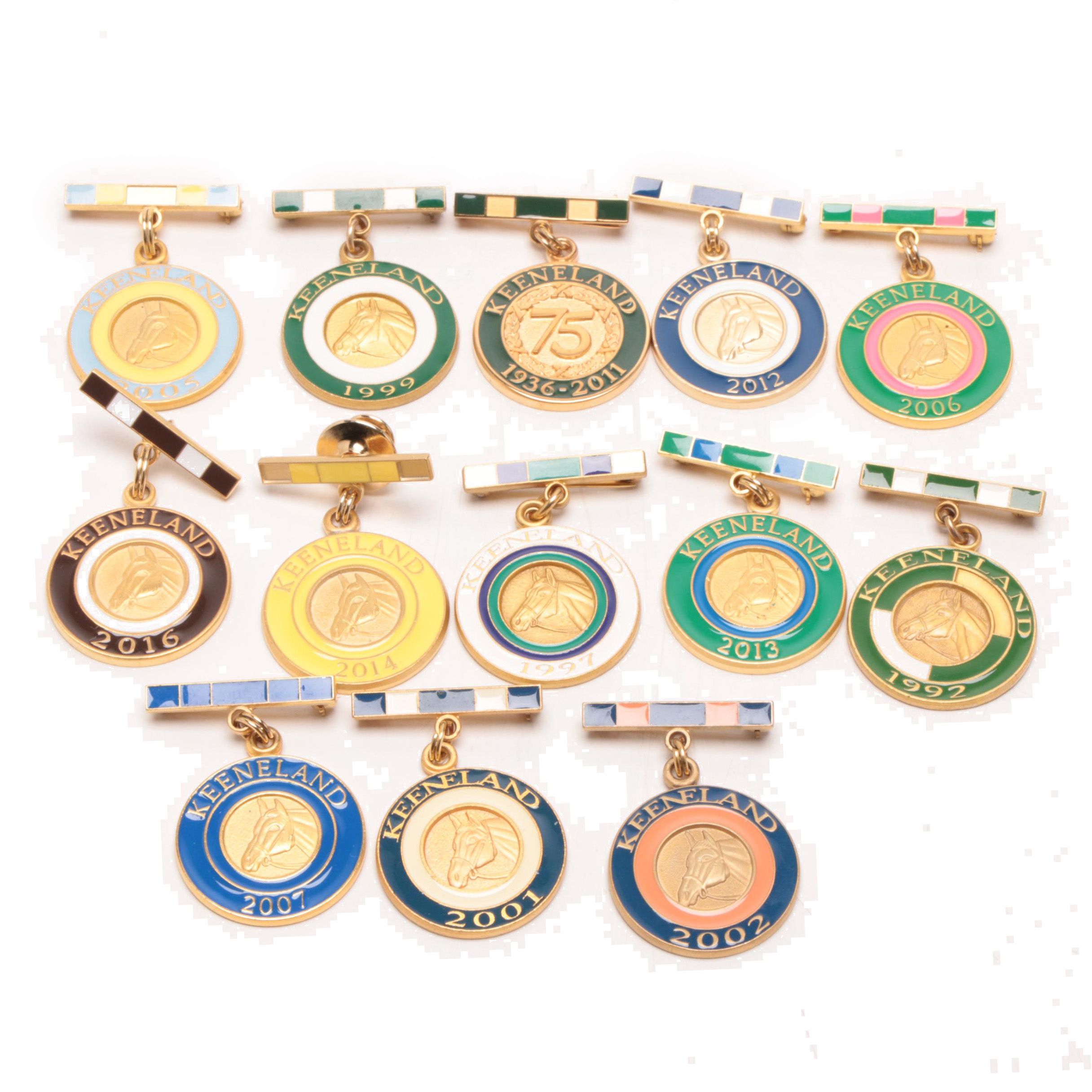 1990s-2000s Keeneland Race Track "Lady Charm Pins" from Host Collection