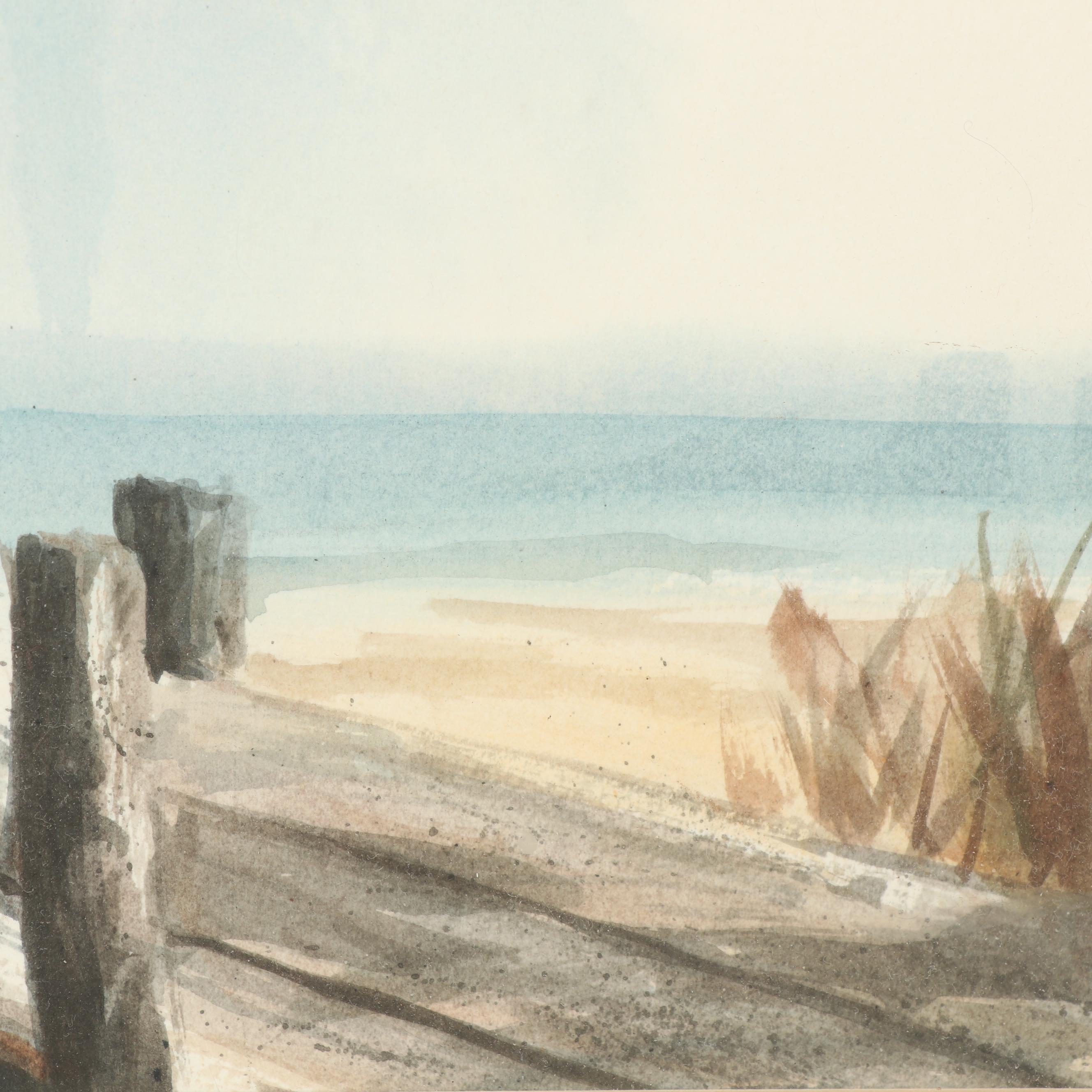 Herb Boston Coastal Landscape Watercolor Painting