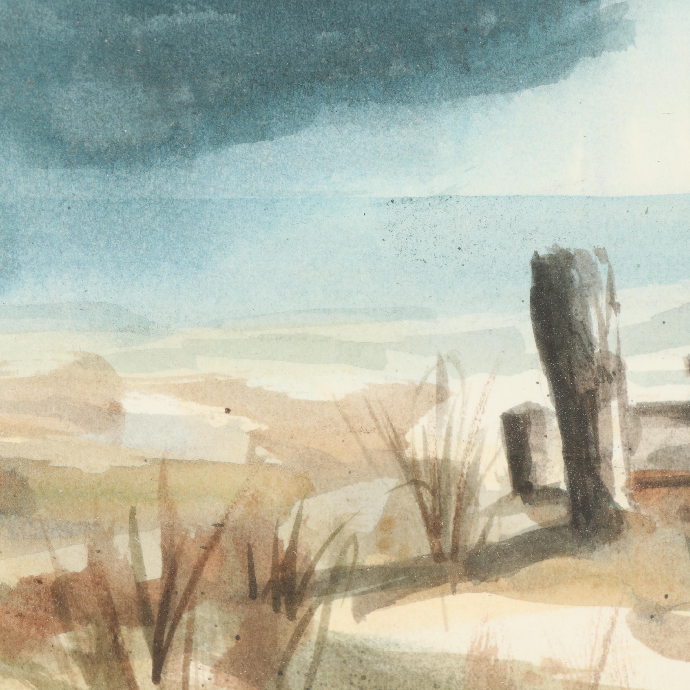 Herb Boston Coastal Landscape Watercolor Painting