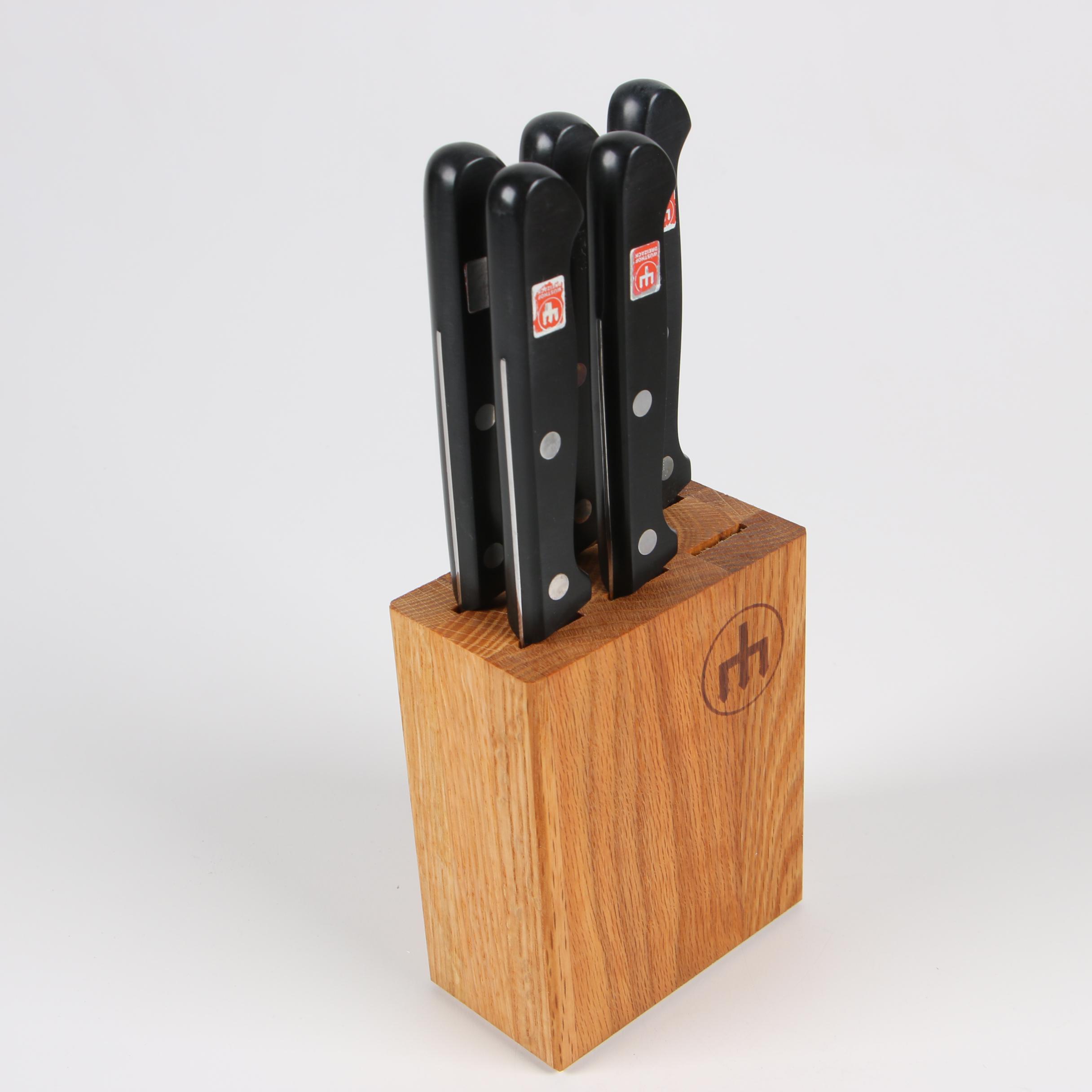 J. A. Henckels and Wüsthof Dreizack Kitchen Knives with Storage Blocks