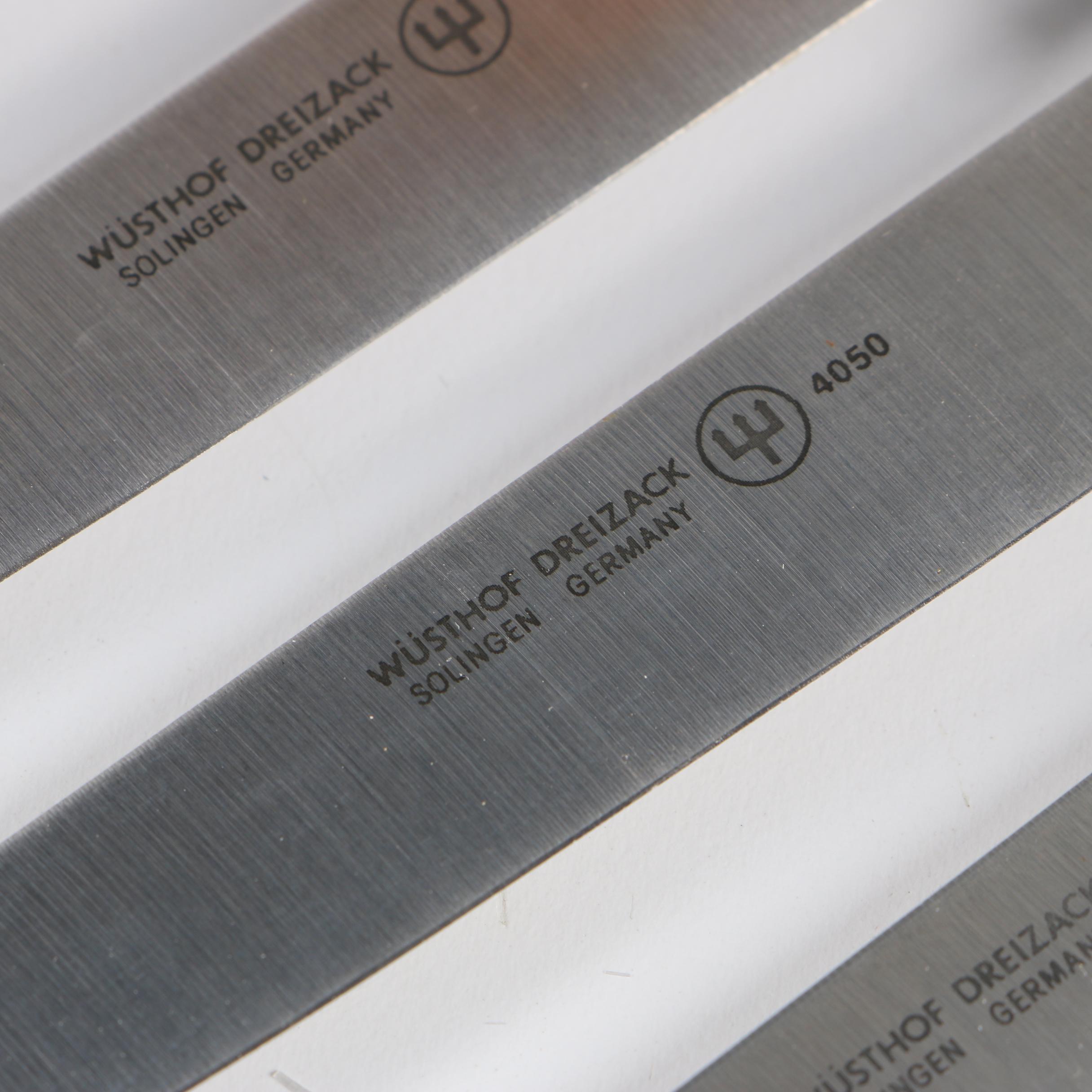J. A. Henckels and Wüsthof Dreizack Kitchen Knives with Storage Blocks