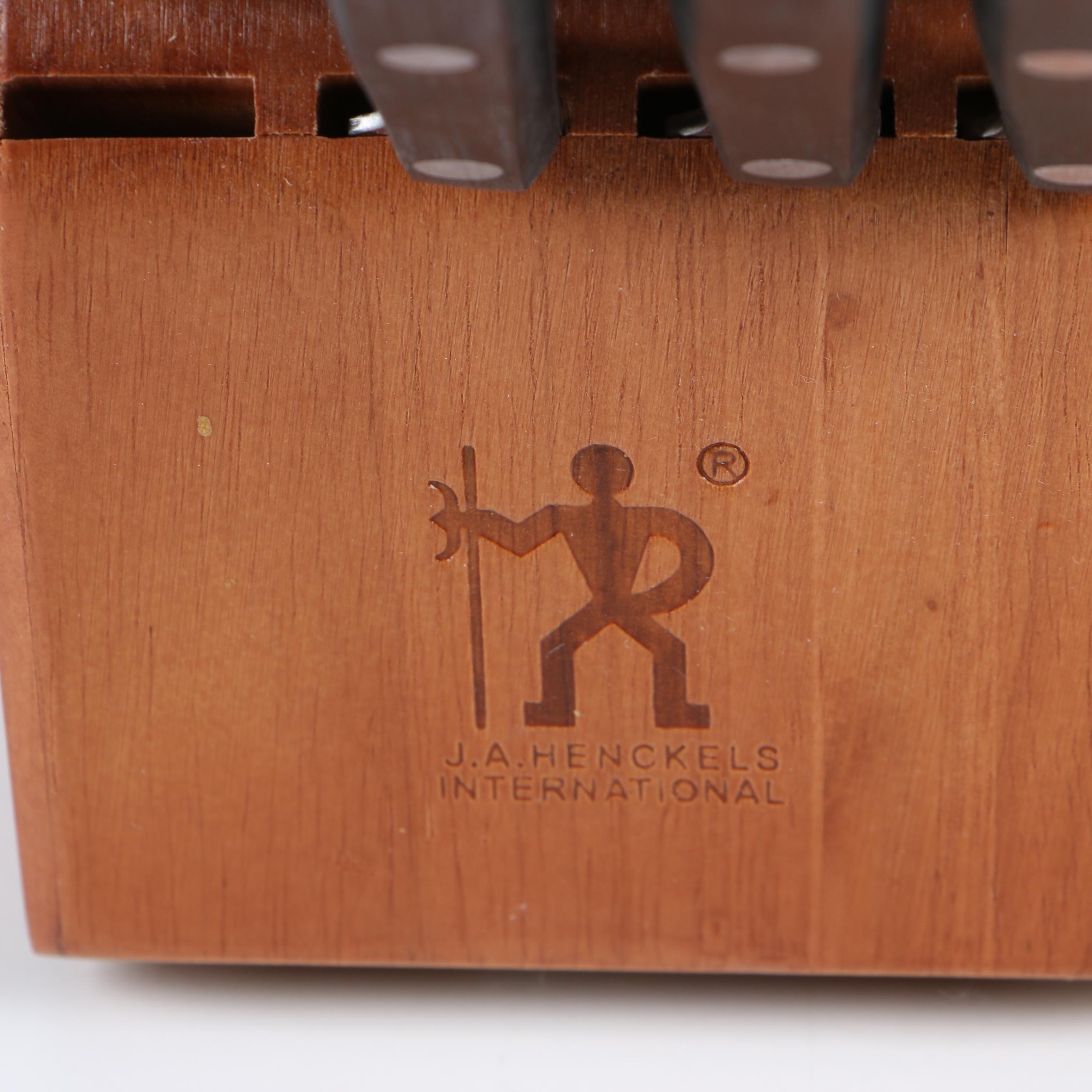 J. A. Henckels and Wüsthof Dreizack Kitchen Knives with Storage Blocks