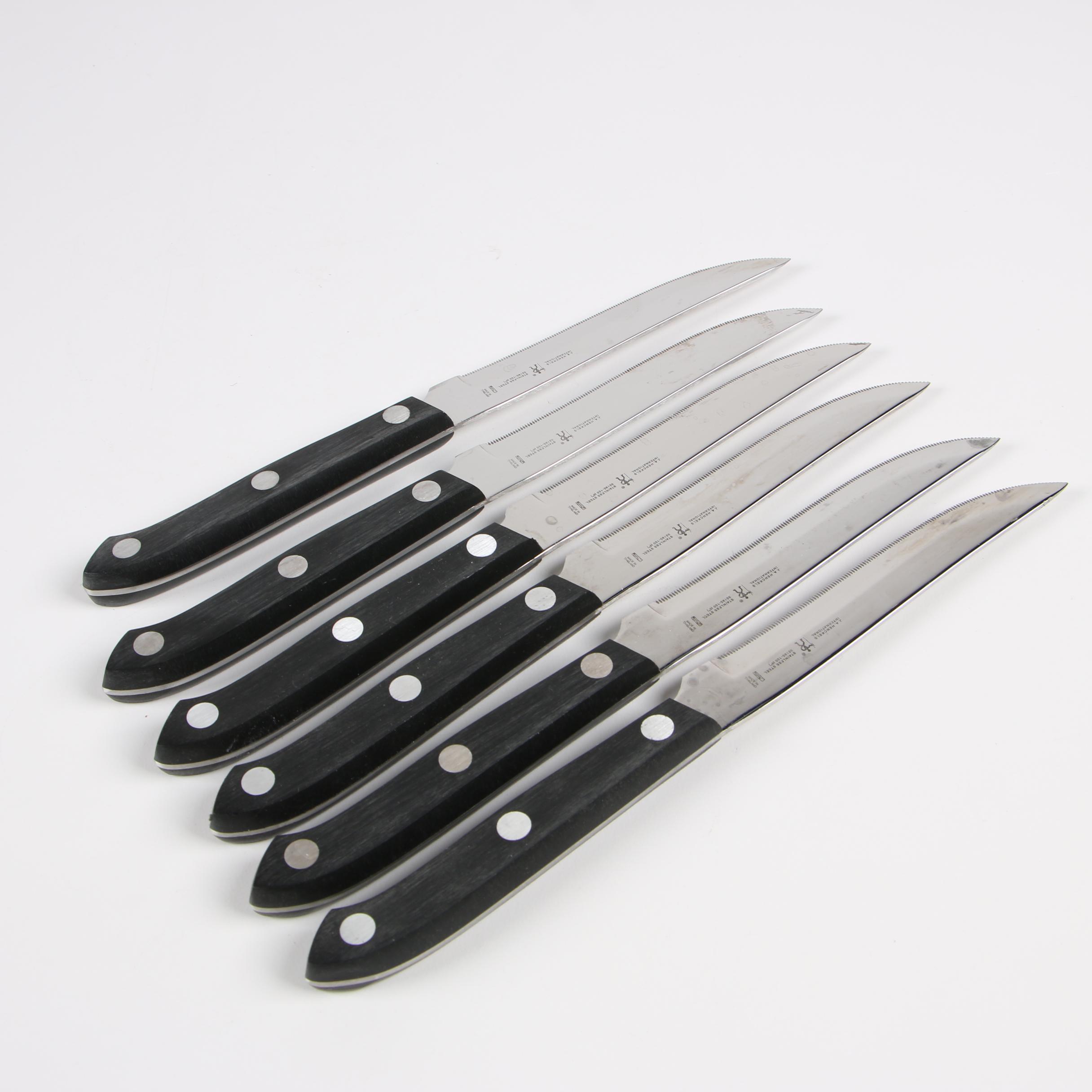 J. A. Henckels and Wüsthof Dreizack Kitchen Knives with Storage Blocks