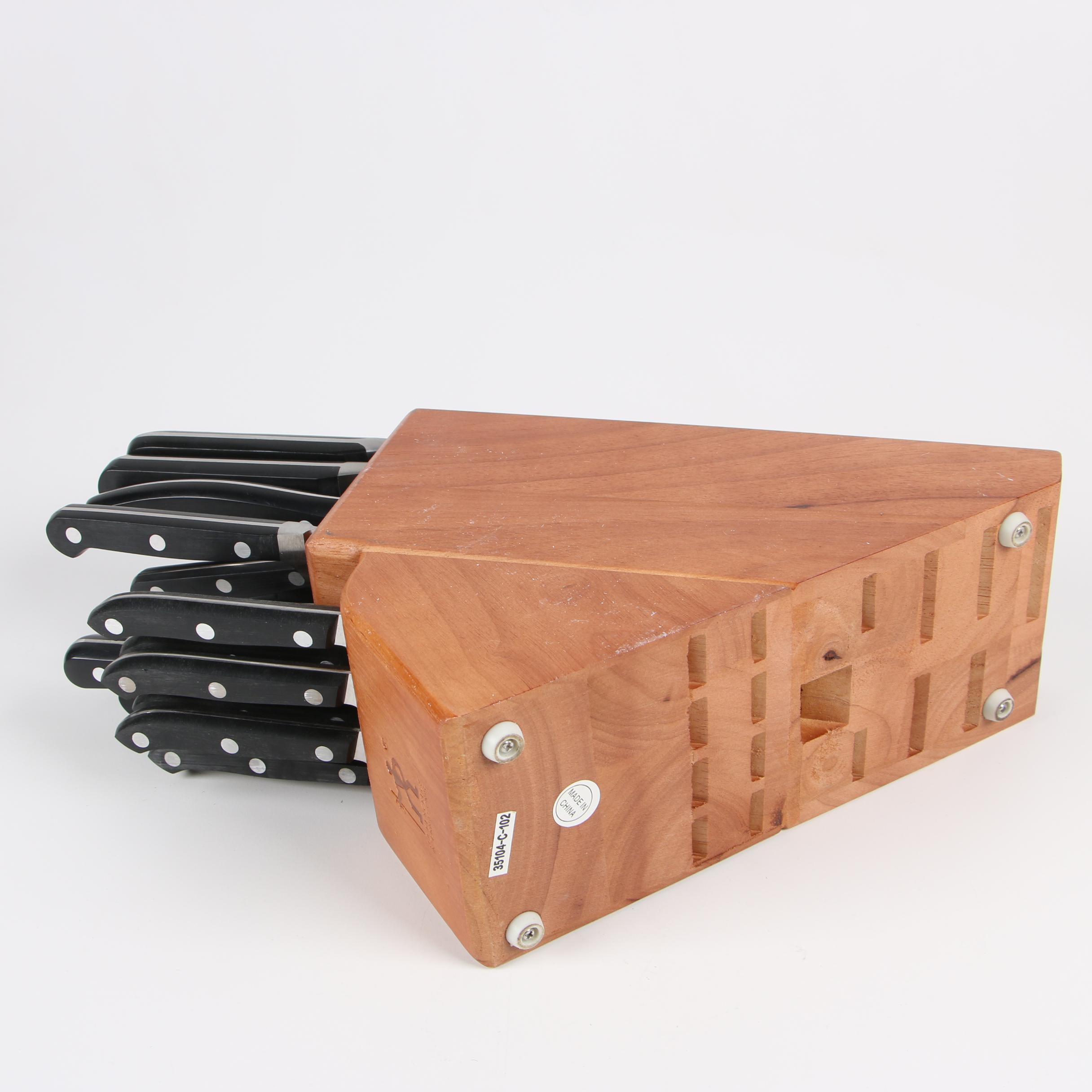 J. A. Henckels and Wüsthof Dreizack Kitchen Knives with Storage Blocks